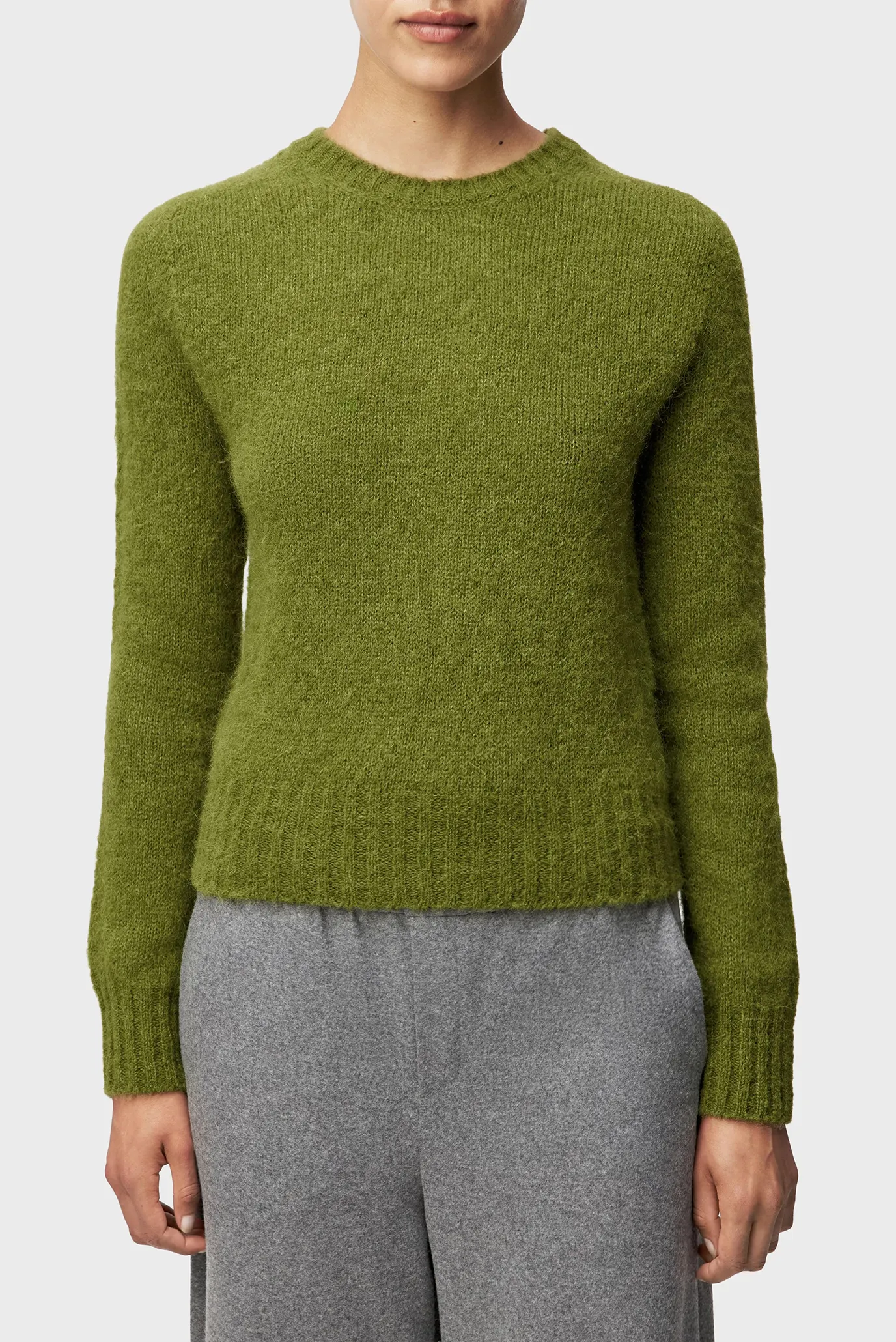 Женский зеленый шерстяной джемпер FIDA 1