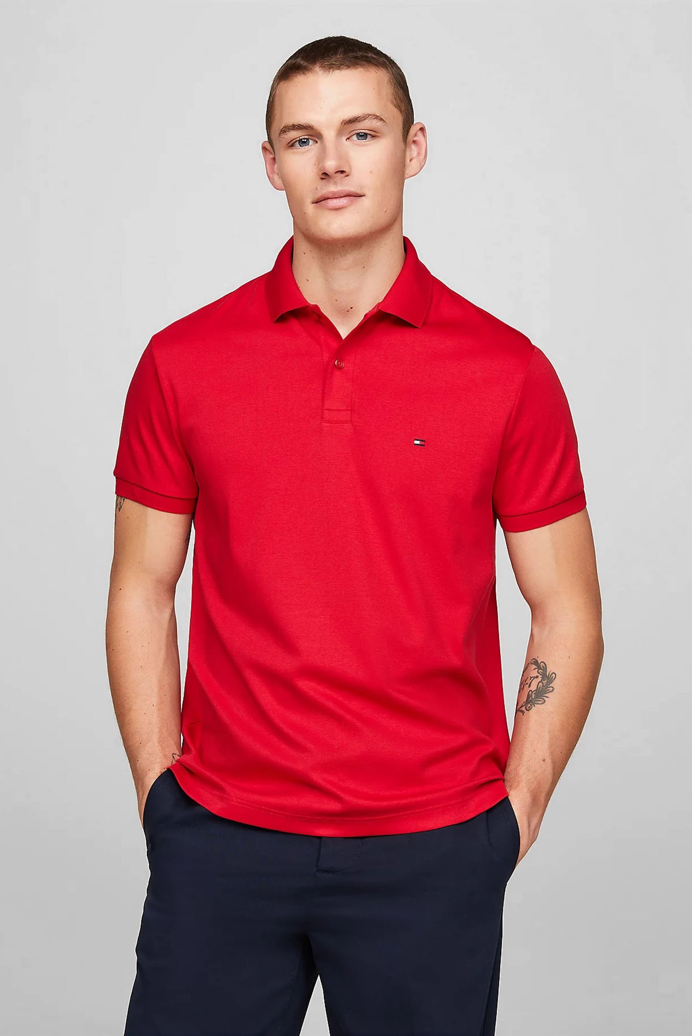 Мужское красное поло LIQUID COTTON ESSENTIAL REG POLO 1