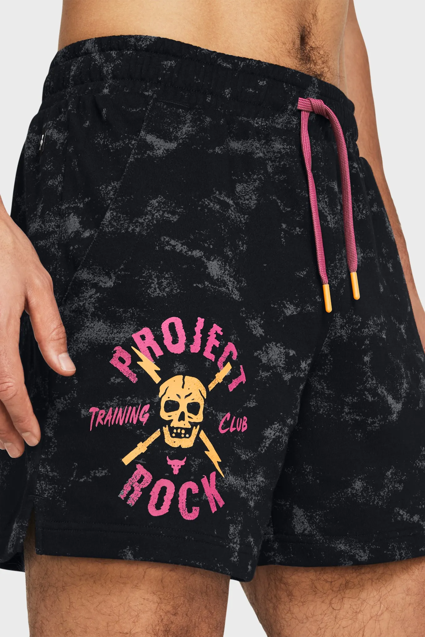 Чоловічі чорні шорти Pjt Rck AOP Rvl Terry Sts 4