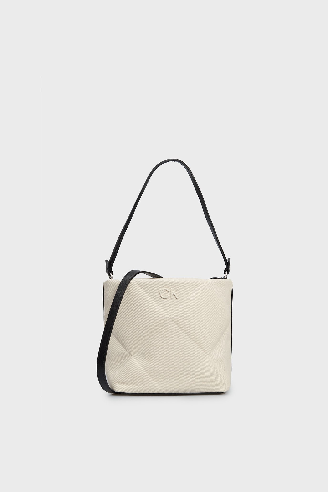 Женская белая сумка QUILT BUCKET BAG_CANVAS 1