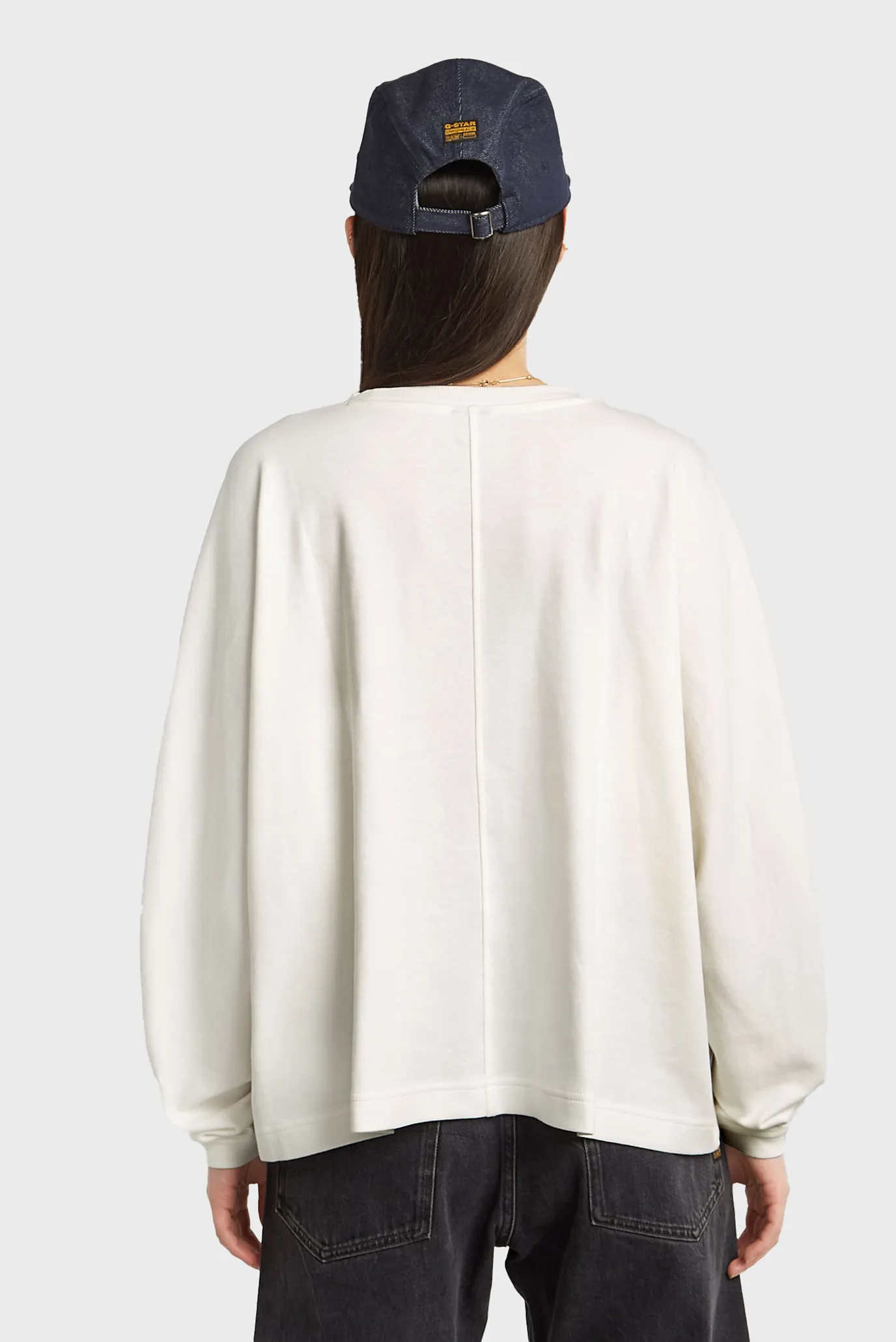 Женский белый лонгслив A line oversized 3