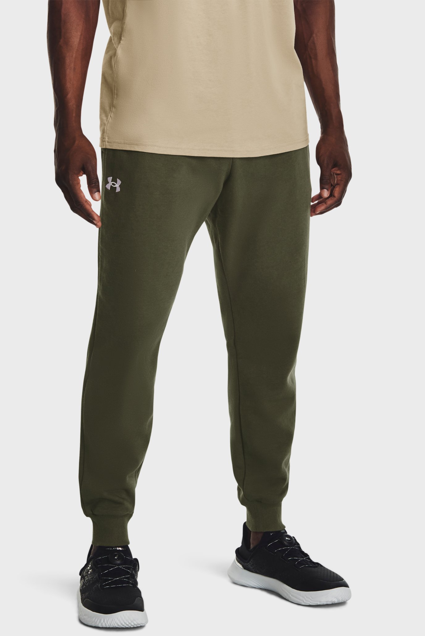 Чоловічі зелені спортивні штани UA Rival Fleece Joggers 1