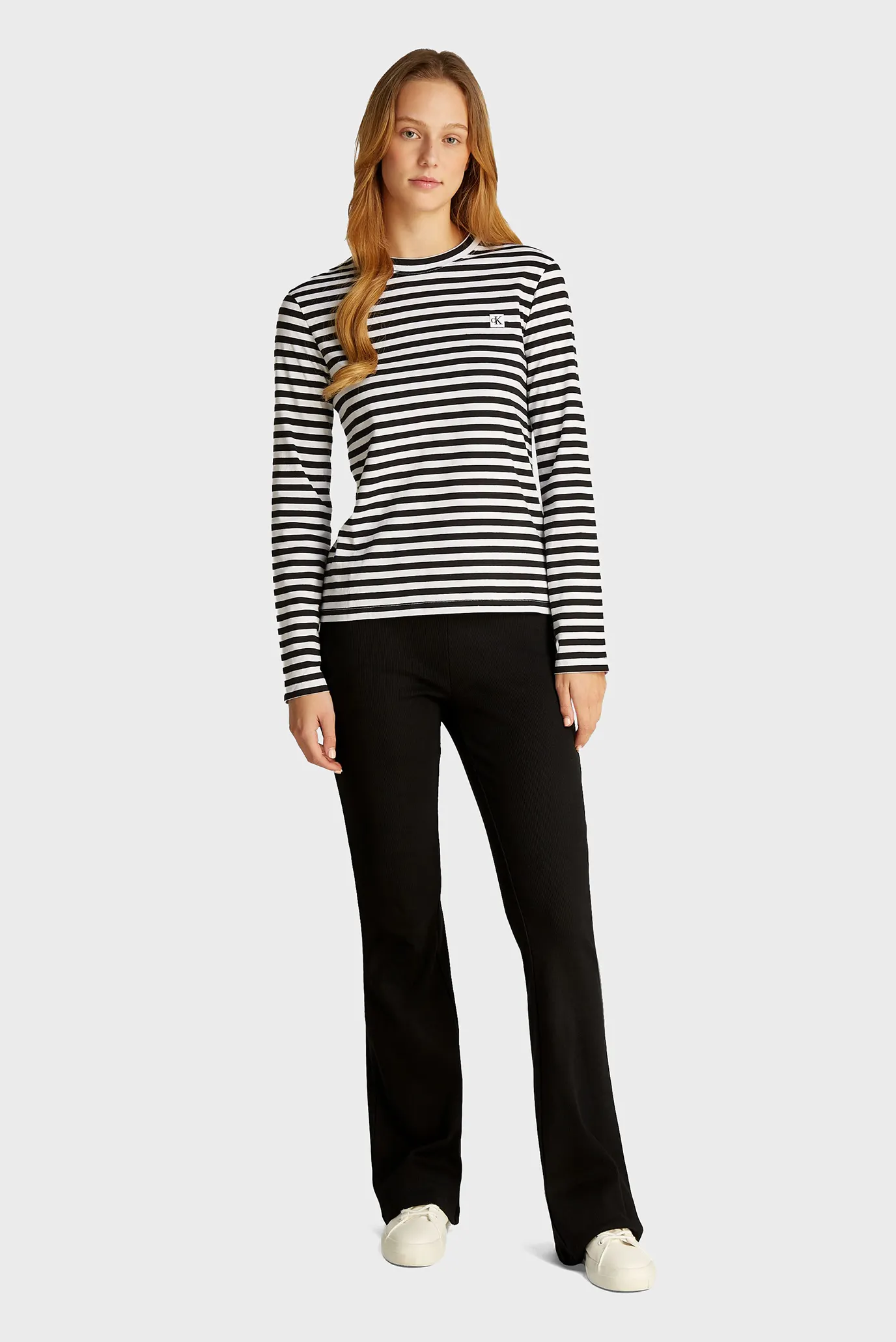 Женские черные спортивные брюки WOVEN LABEL WIDE LEG RIB PANTS 3