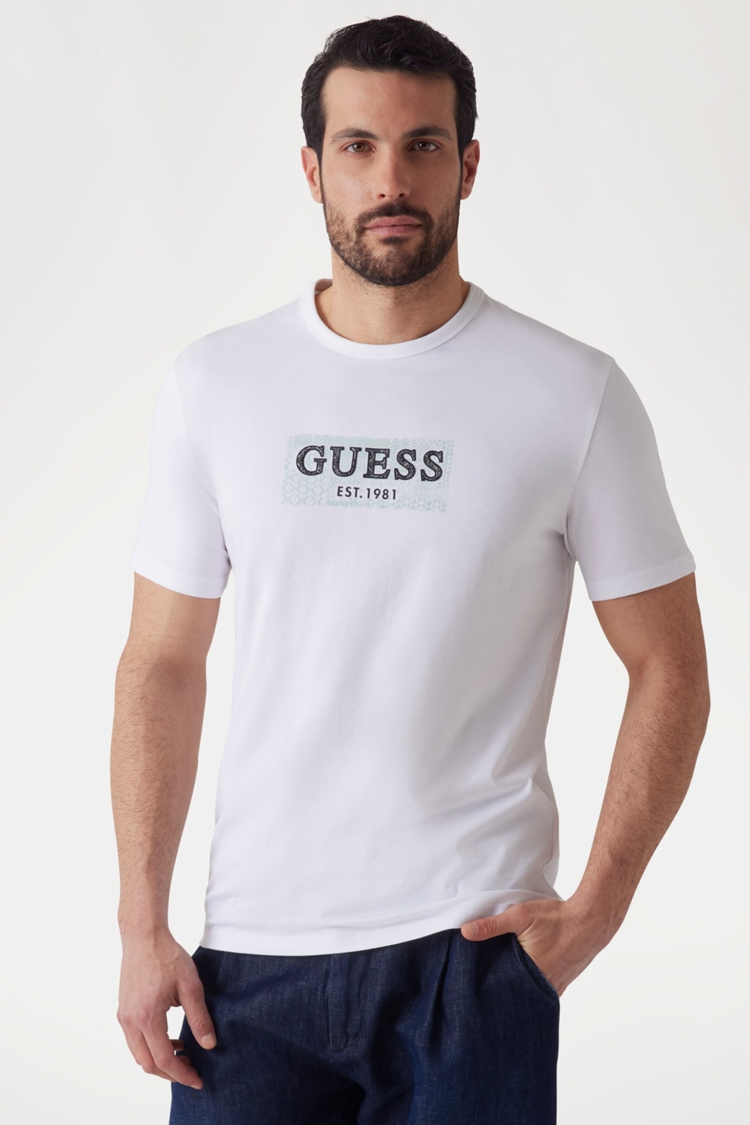 Мужская белая футболка Белый S Guess M5GI19.J1314;G011 Мужская белая футболка Белый S Guess M5GI19.J1314;G011