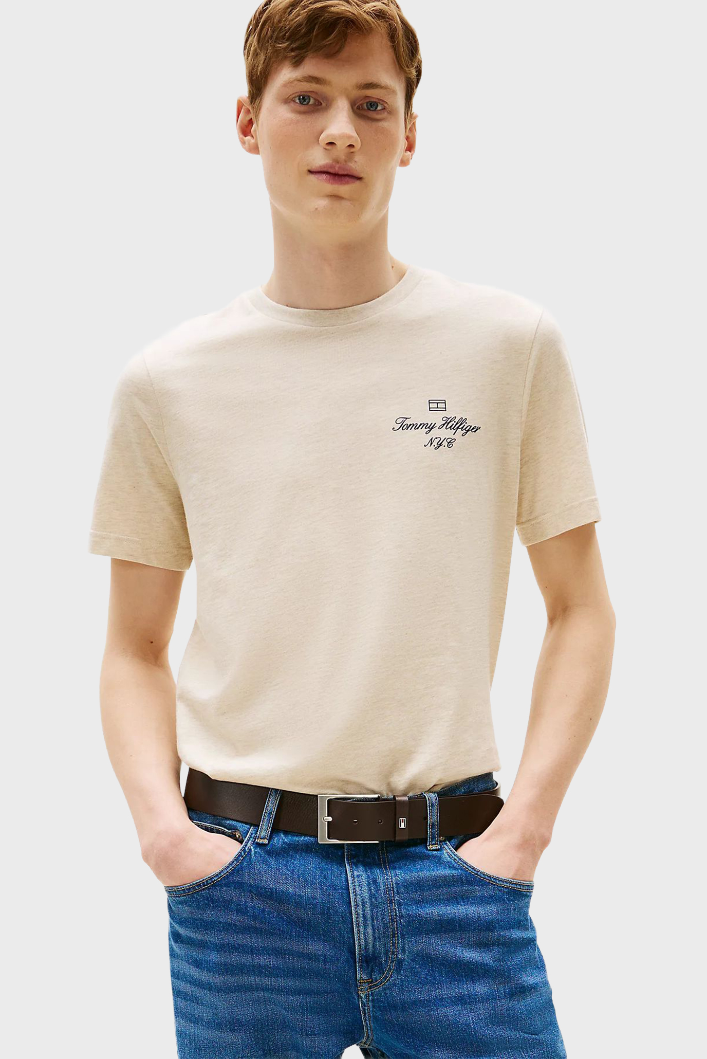 Мужская бежевая футболка OUTLINE FLAG SCRIPT Бежевый XXL Tommy Hilfiger MW0MW39360 Мужская бежевая футболка OUTLINE FLAG SCRIPT Бежевый XXL Tommy Hilfiger MW0MW39360