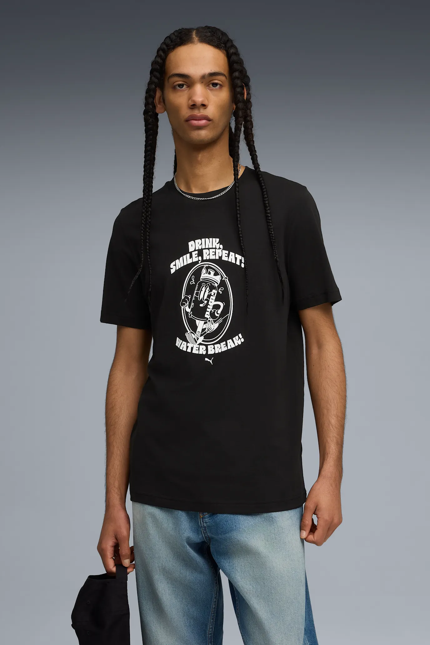 Мужская черная футболка Graphic Water Tee Men 1