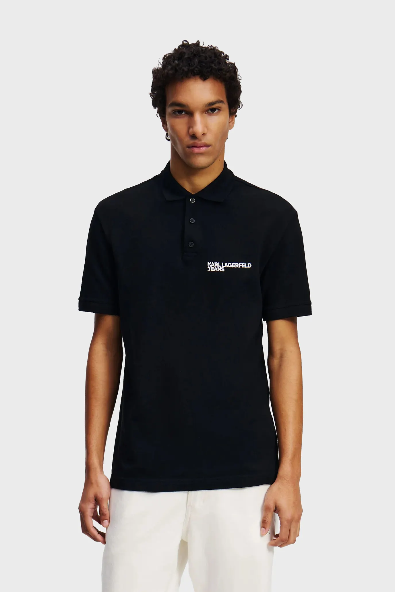 Чоловіче чорне поло regular pique 1