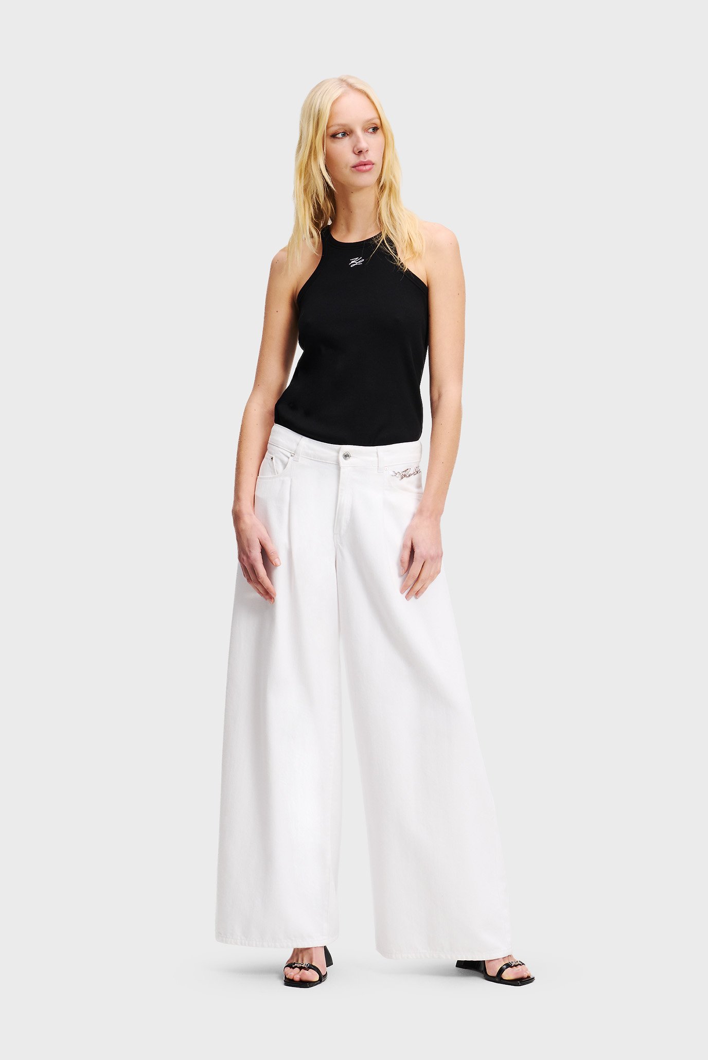 Женские белые джинсы WIDE LEG WHITE DENIM PANTS Белый 28 Karl Lagerfeld A2W10158 Женские белые джинсы WIDE LEG WHITE DENIM PANTS Белый 28 Karl Lagerfeld A2W10158