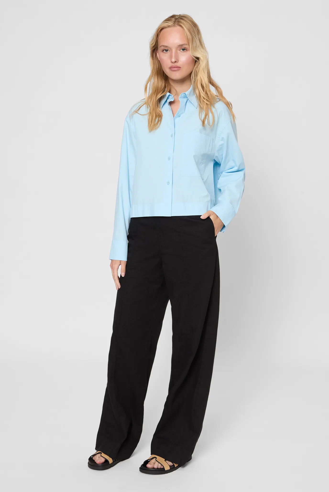 Жіноча блакитна сорочка 5