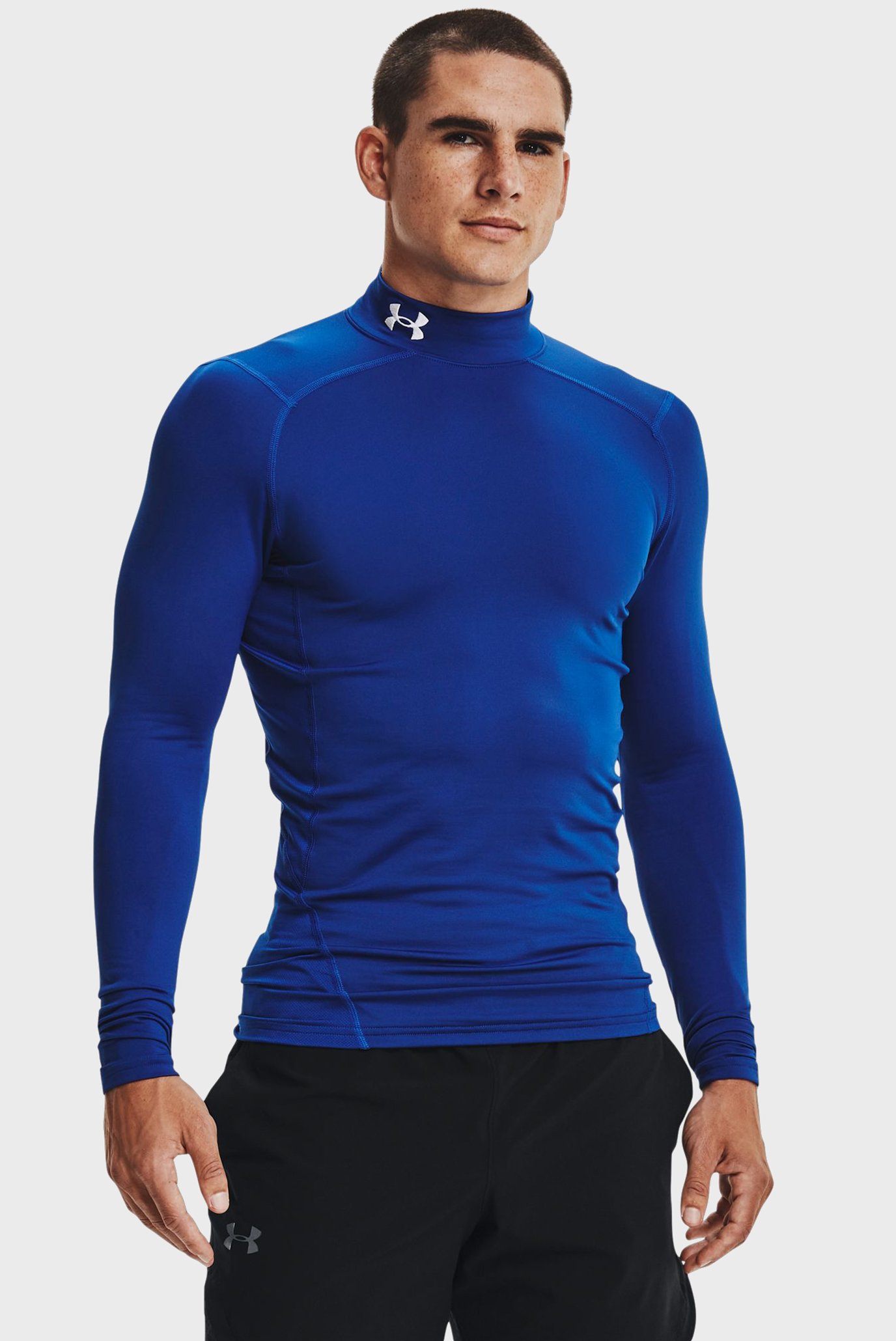 Мужской синий термореглан UA CG Armour Comp Mock Синий S Under Armour 1366072-400 Мужской синий термореглан UA CG Armour Comp Mock Синий S Under Armour 1366072-400