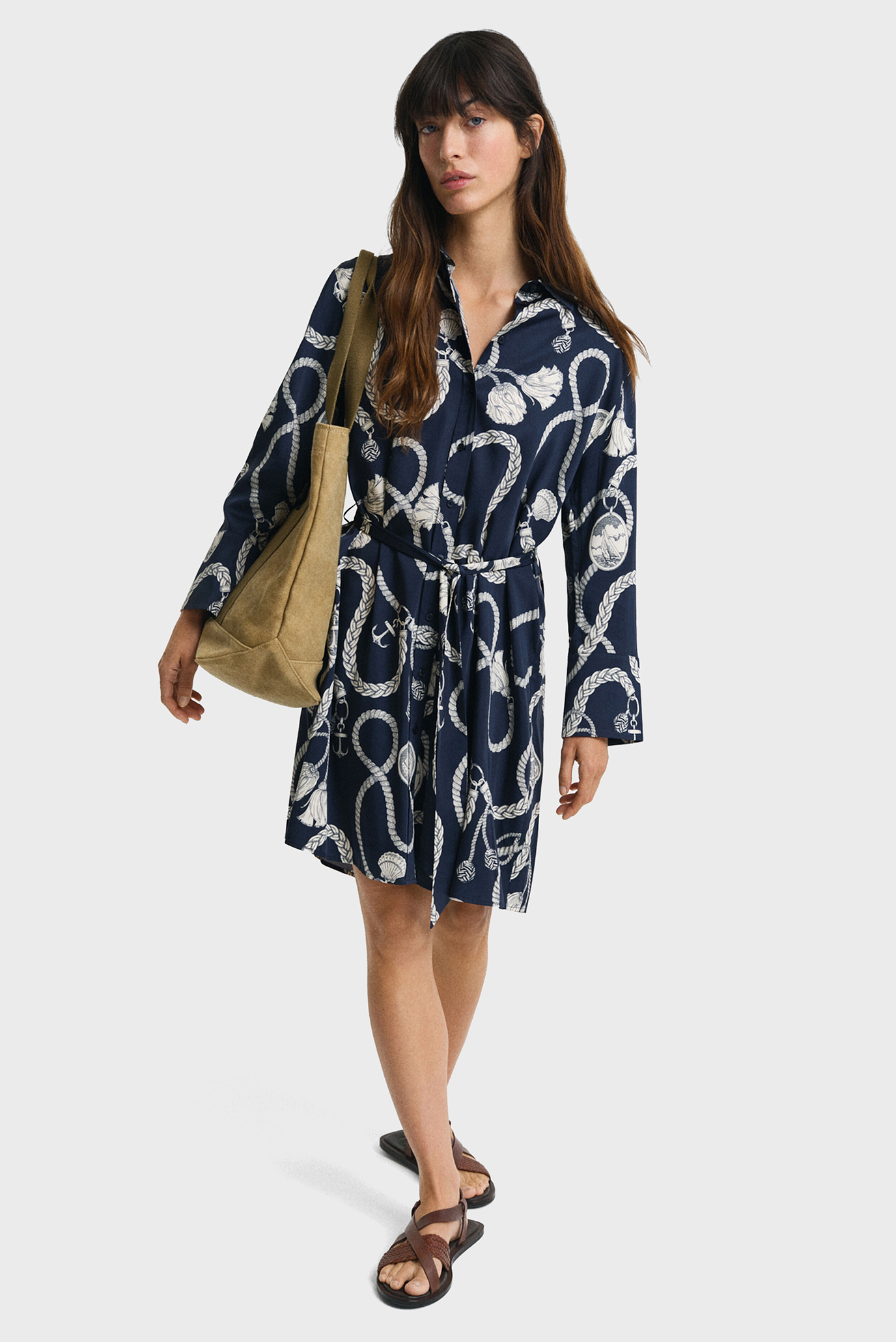 Женское темно-синее платье с узором REL SAILING PRINT SHIRT DRESS Синий 36 Gant 4503388 Женское темно-синее платье с узором REL SAILING PRINT SHIRT DRESS Синий 36 Gant 4503388