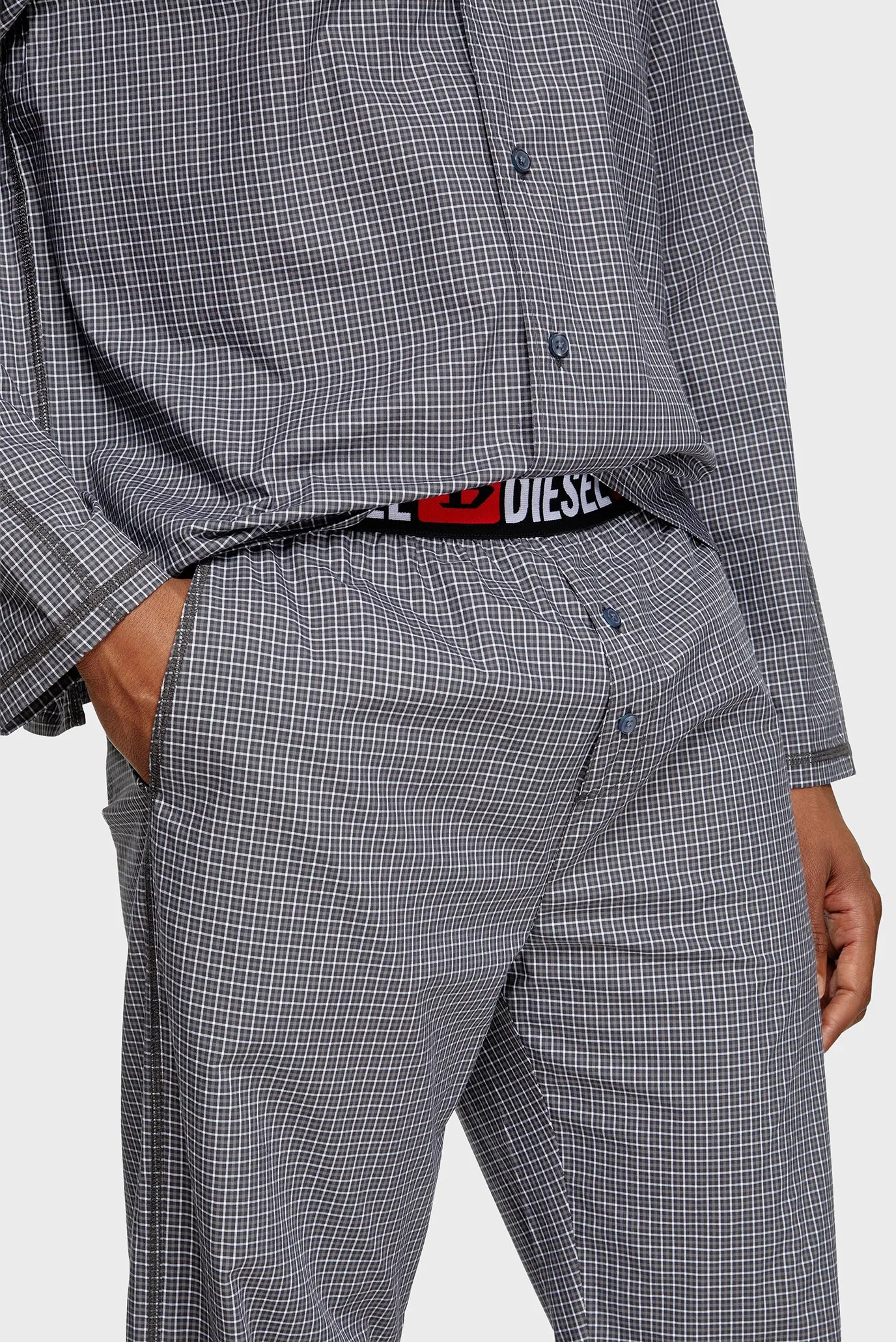 Чоловіча сіра картата піжама (сорочка, брюки) SET-PAUL-D-CORE 3