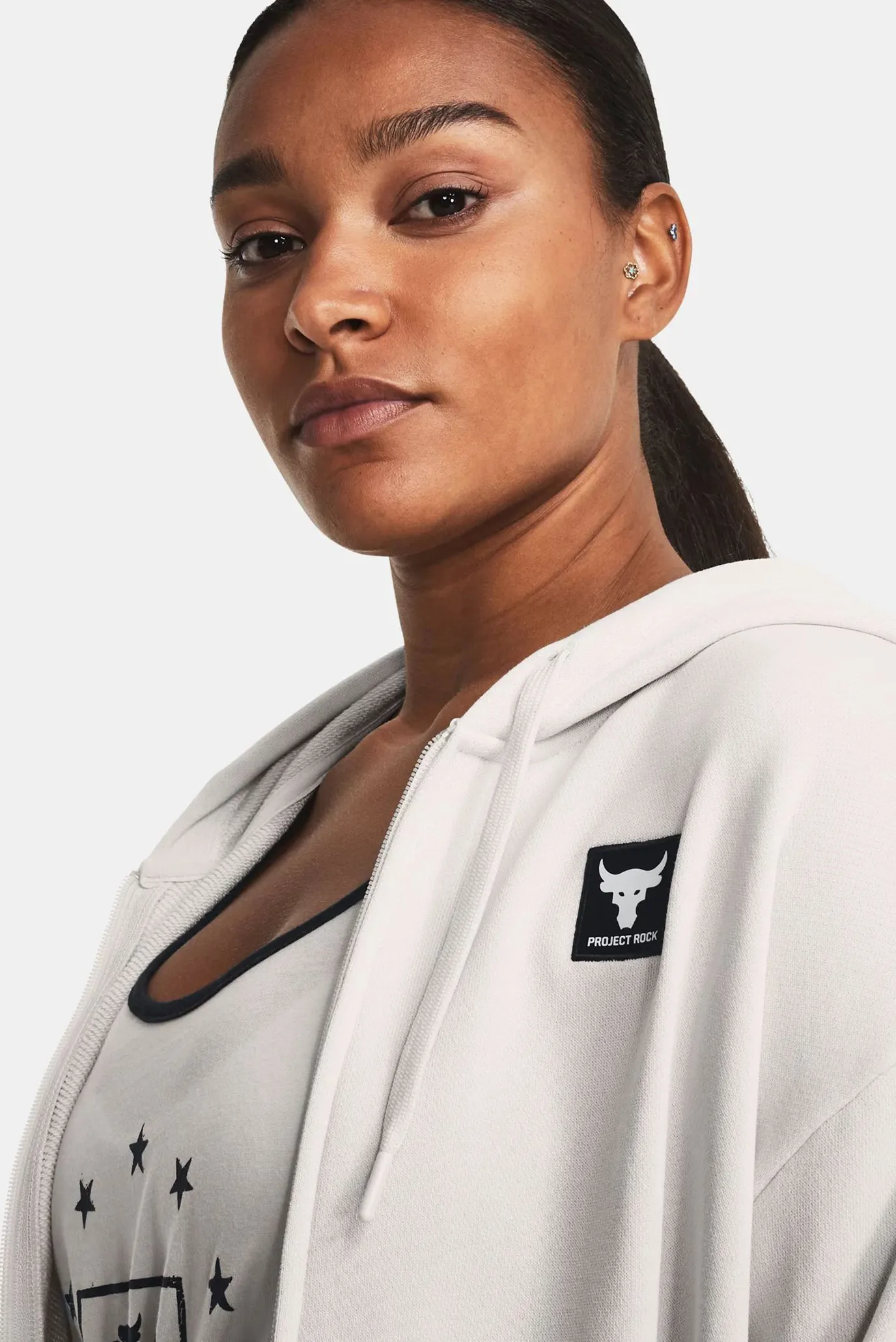 Жіноче біле худі Pjt Rck HW Terry FZ OS 4