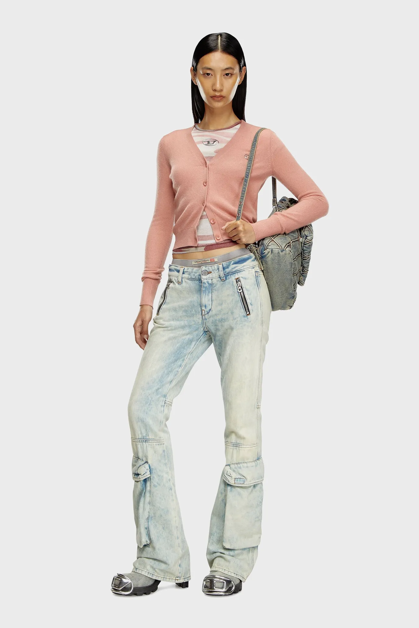 Жіночий рожевий вовняний кардиган M-ARTE 2