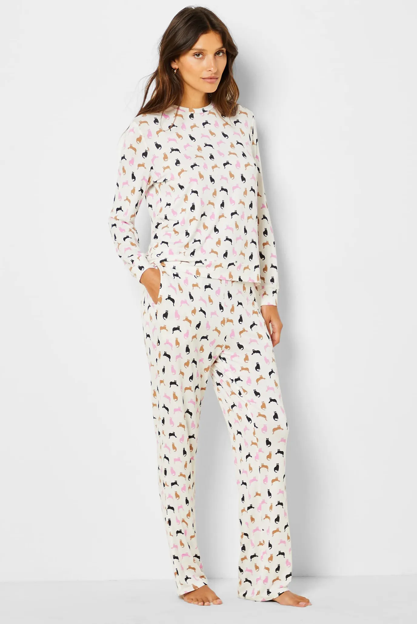 Женские бежевые брюки с узором CAMONA 3