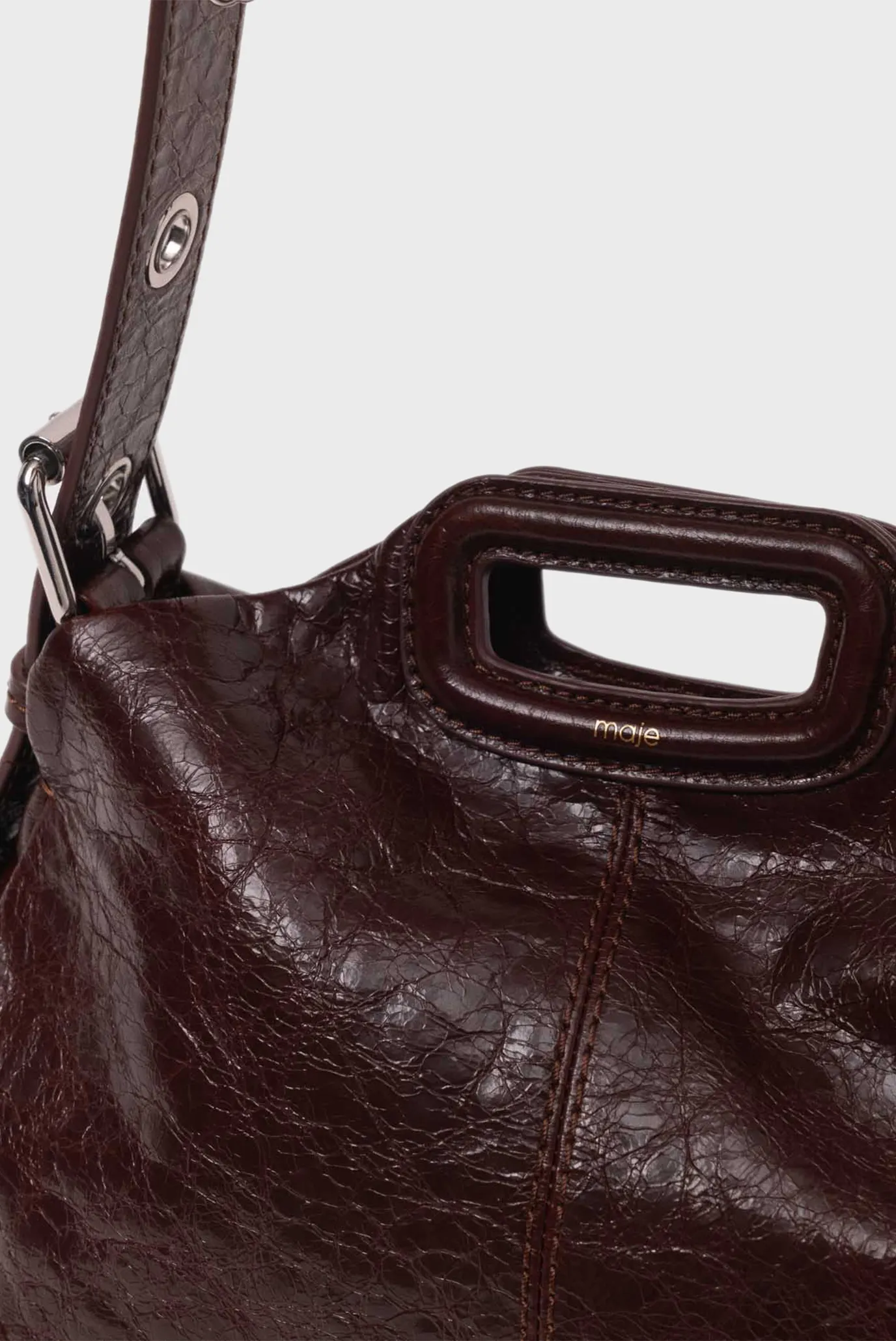 Женская темно-коричневая кожаная сумка Miss M 6