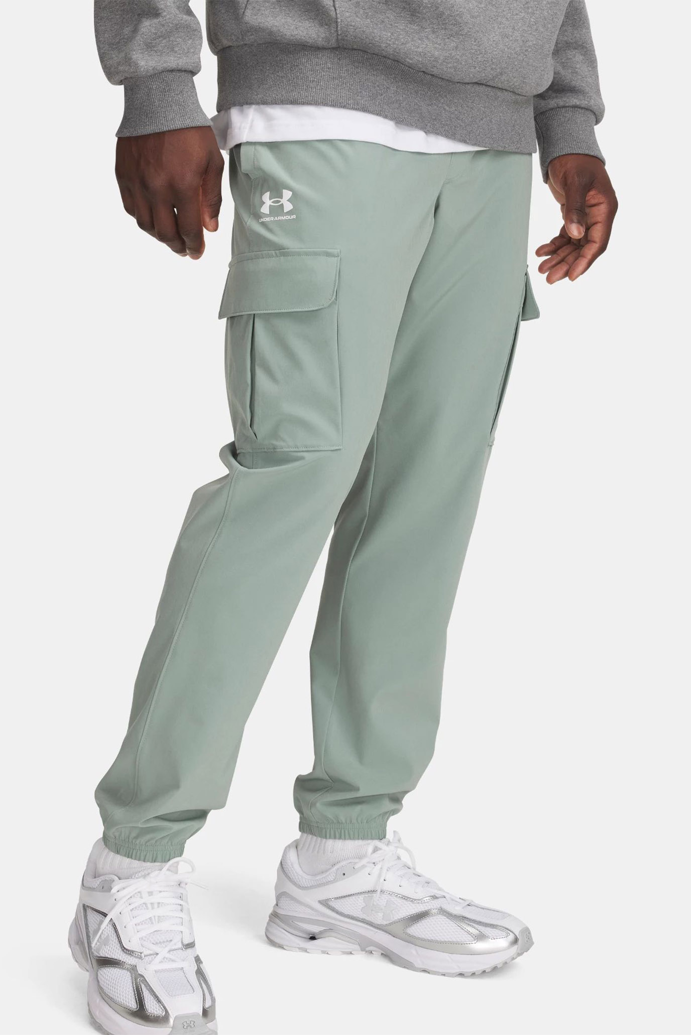 Мужские мятные спортивные брюки UA Vibe Woven Cargo Pants Ментоловый 3XL Under Armour 1386558-348 Мужские мятные спортивные брюки UA Vibe Woven Cargo Pants Ментоловый 3XL Under Armour 1386558-348