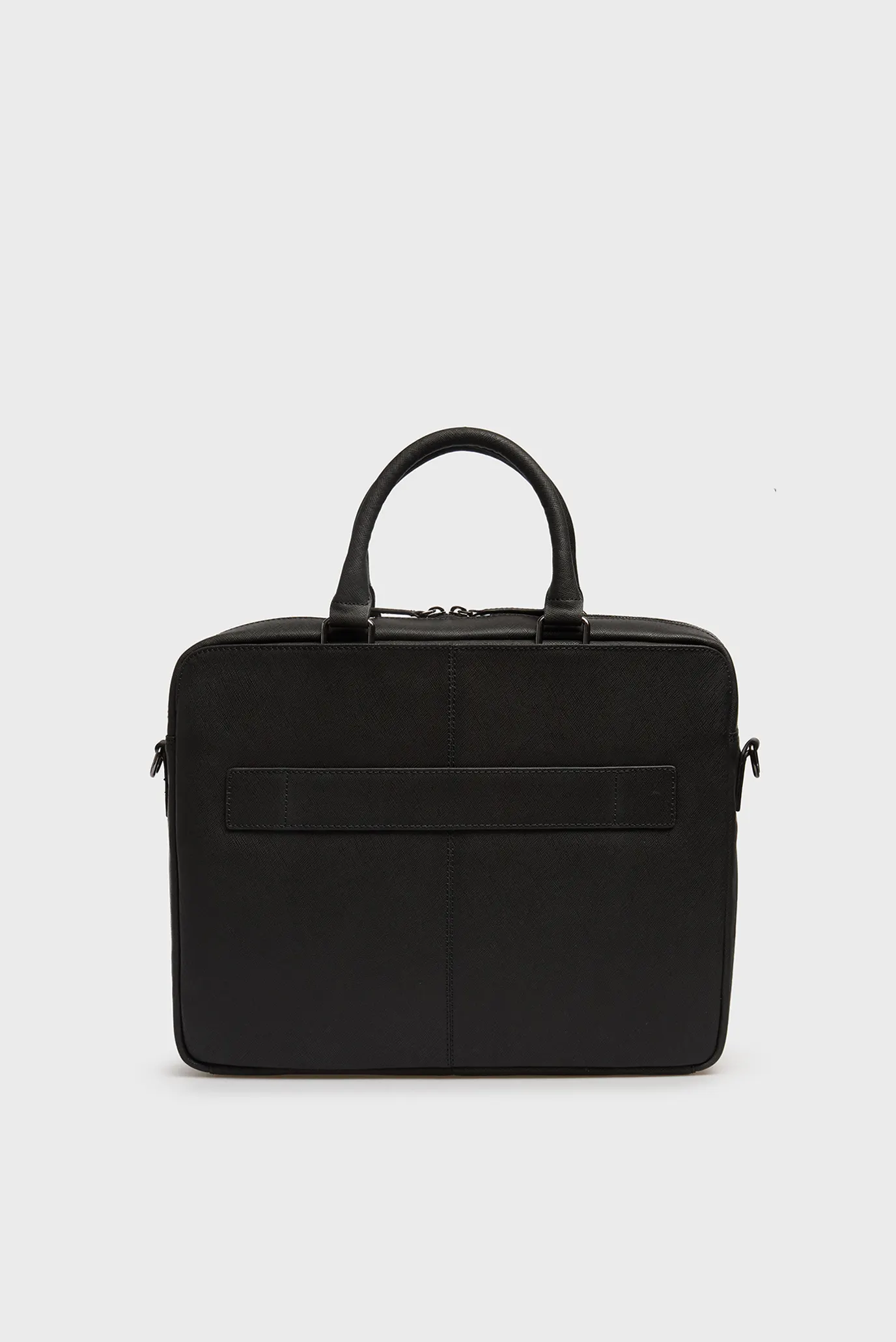 Чоловіча чорна шкіряна сумка для ноутбука OLIVIER 4