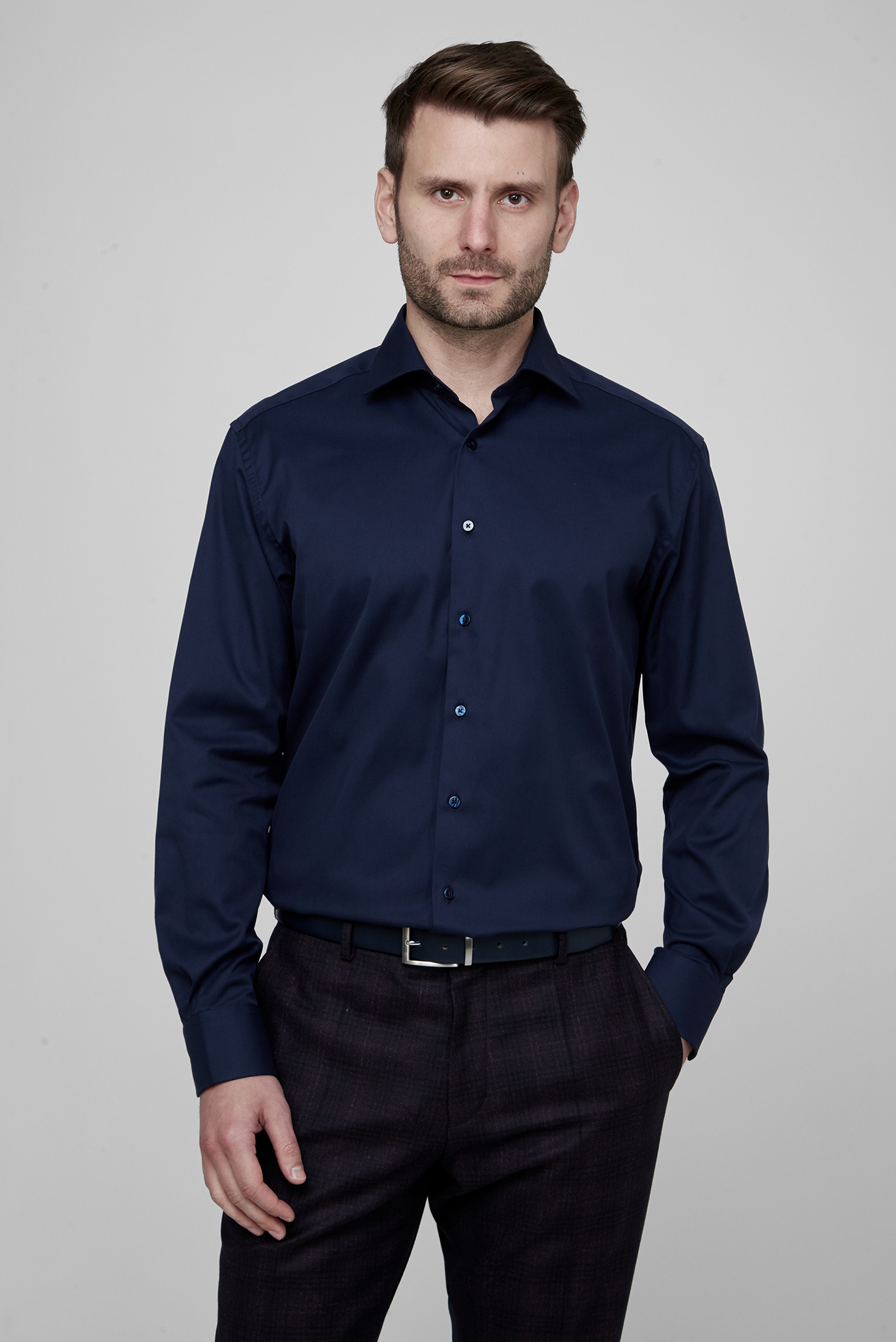 Мужская темно-синяя рубашка Modern Fit 1