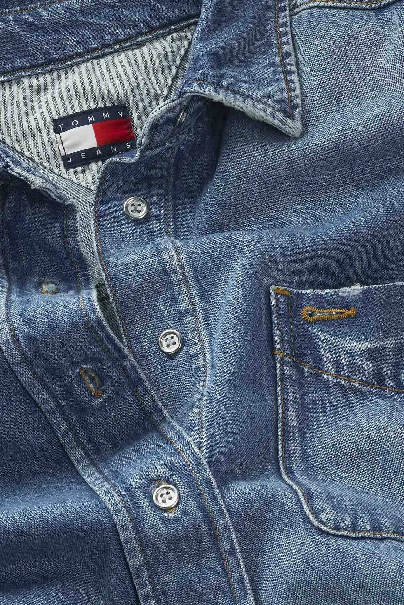 Женская синяя джинсовая рубашка RELAXED FIT OVERSHIRT 5