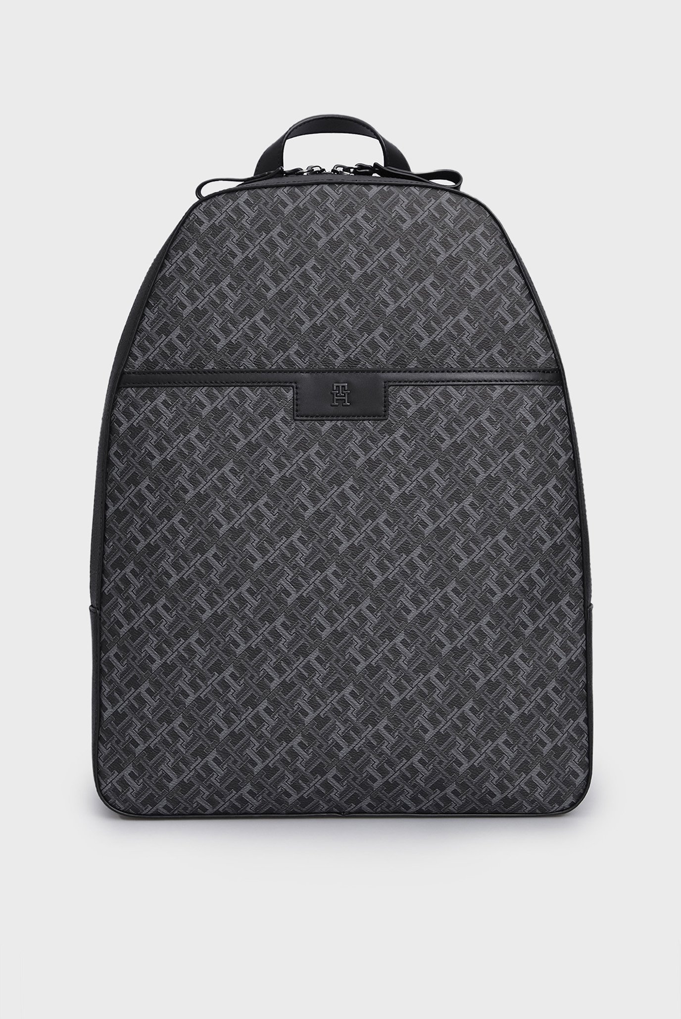 Чоловічий чорний рюкзак з візерунком TH MONOGRAM DOME 1