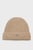 Мужская бежевая шерстяная шапка UNISEX. SHIELD WOOL BEANIE