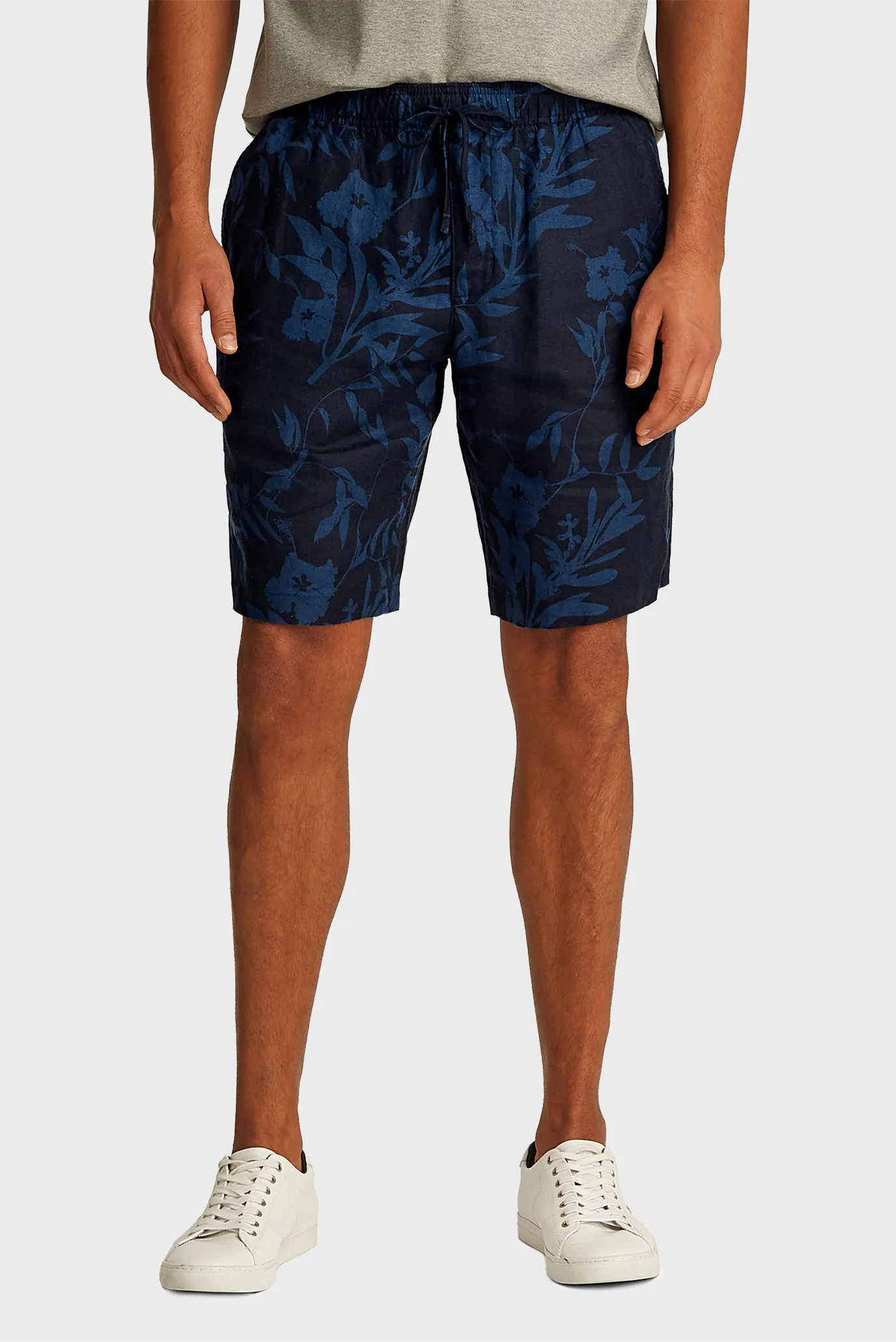 Мужские темно-синие льняные шорты с узором HARLEM PO LINEN PRINT SHORT Синий 34 Tommy Hilfiger MW0MW38847