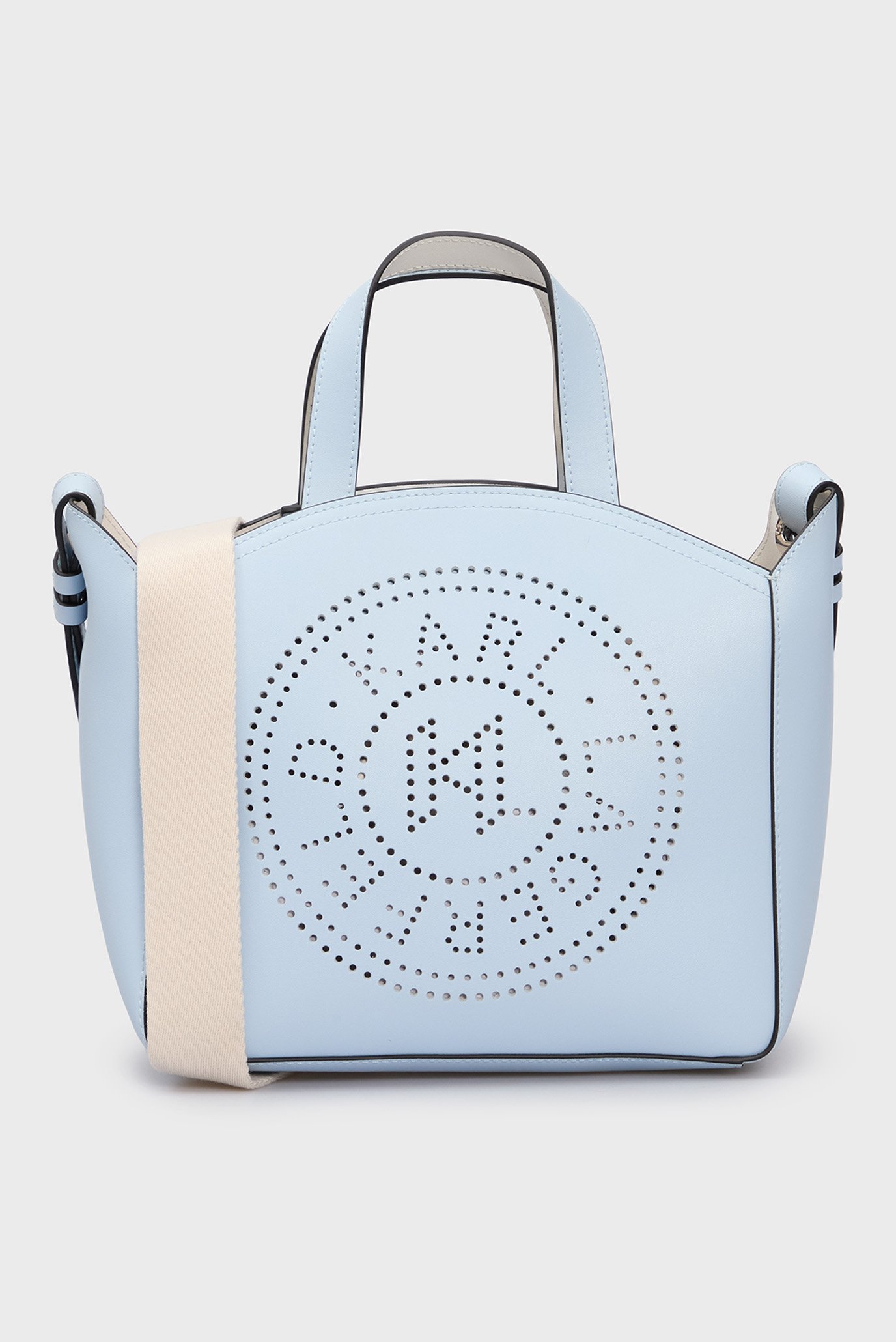 Жіноча блакитна шкіряна сумка K CIRCLE TOTE PERFORATED 1