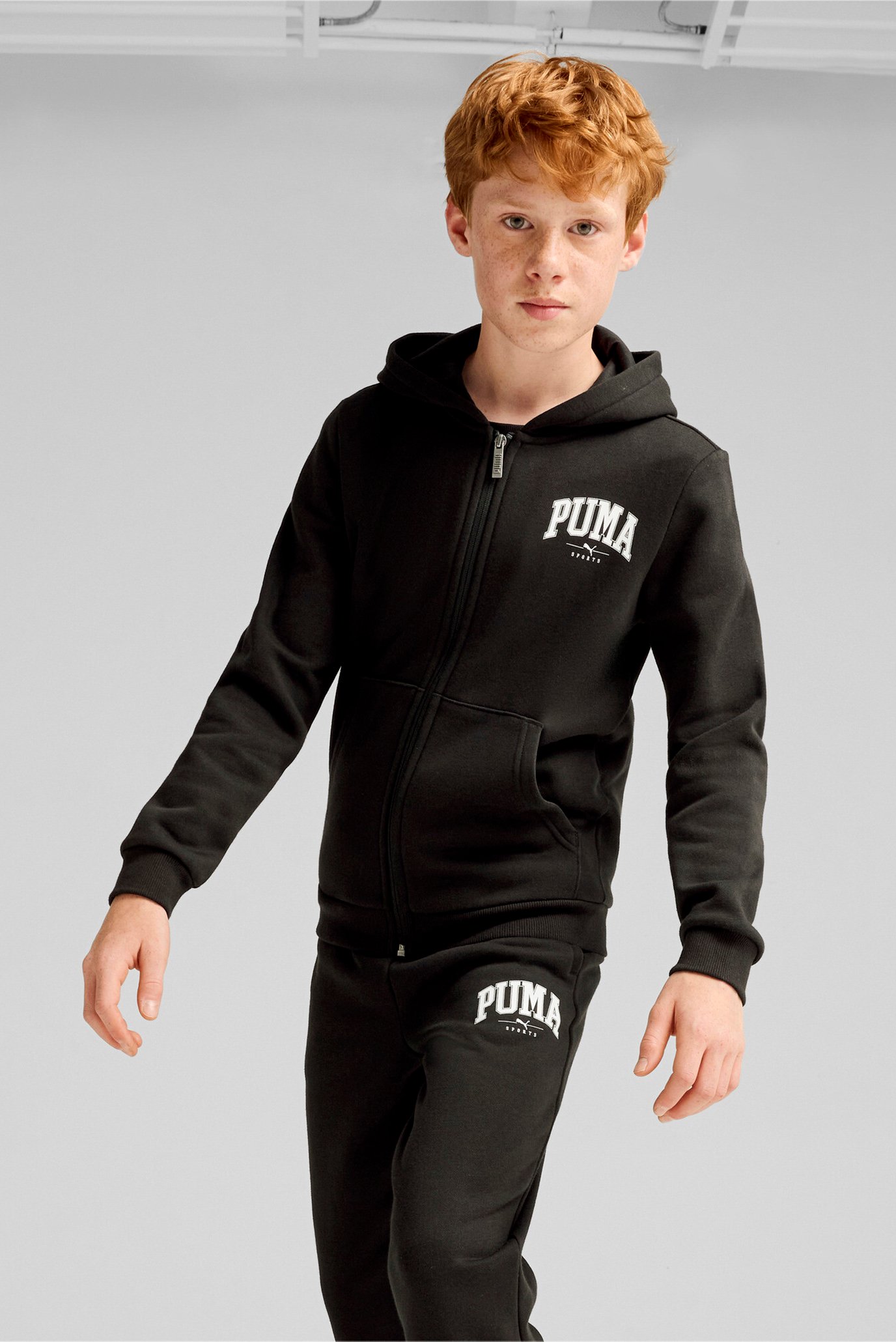 Детский черный спортивный костюм (худи, брюки) PUMA SQUAD Sweat Suit Youth 1