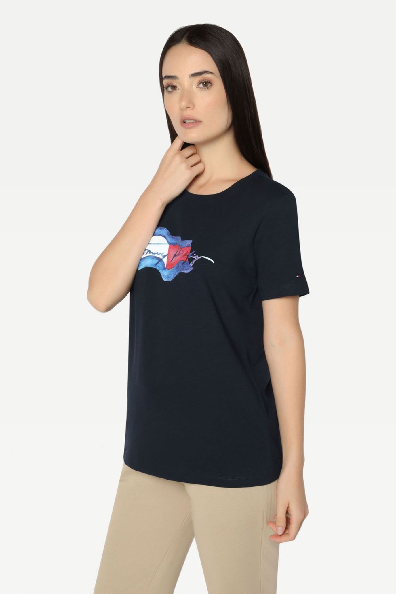 Женская темно-синяя футболка REGULAR MOTION FLAG C-NK TEE 1