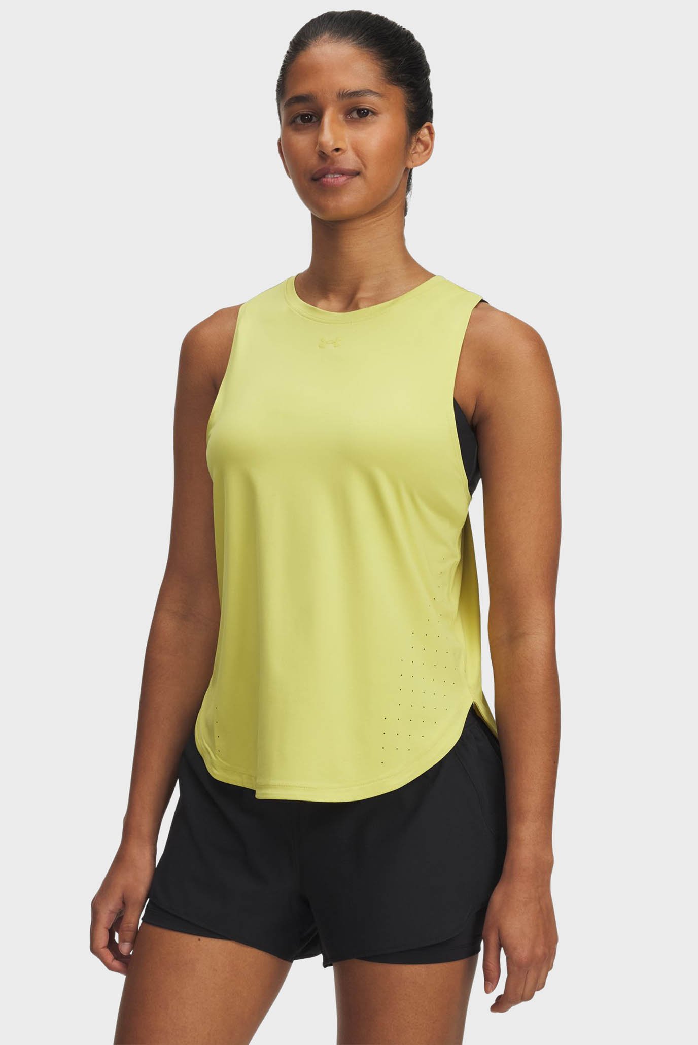 Женская желтая майка UA Launch Elite Tank Желтый M Under Armour 1389563-729 Женская желтая майка UA Launch Elite Tank Желтый M Under Armour 1389563-729