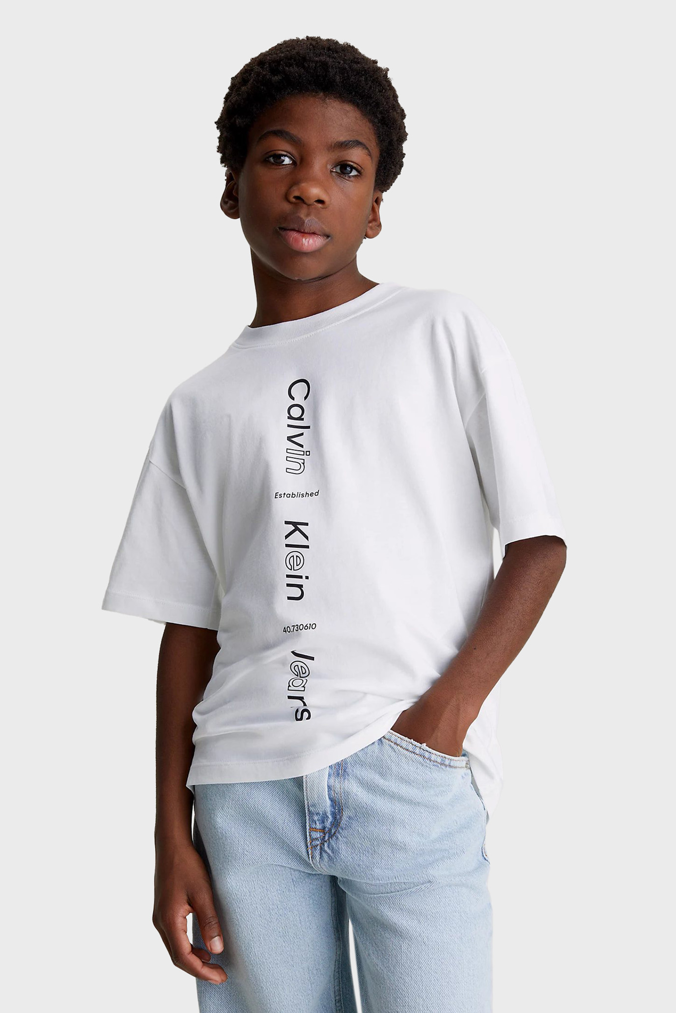 Детская белая футболка MAXI INST.LOGO RLXD SS 1