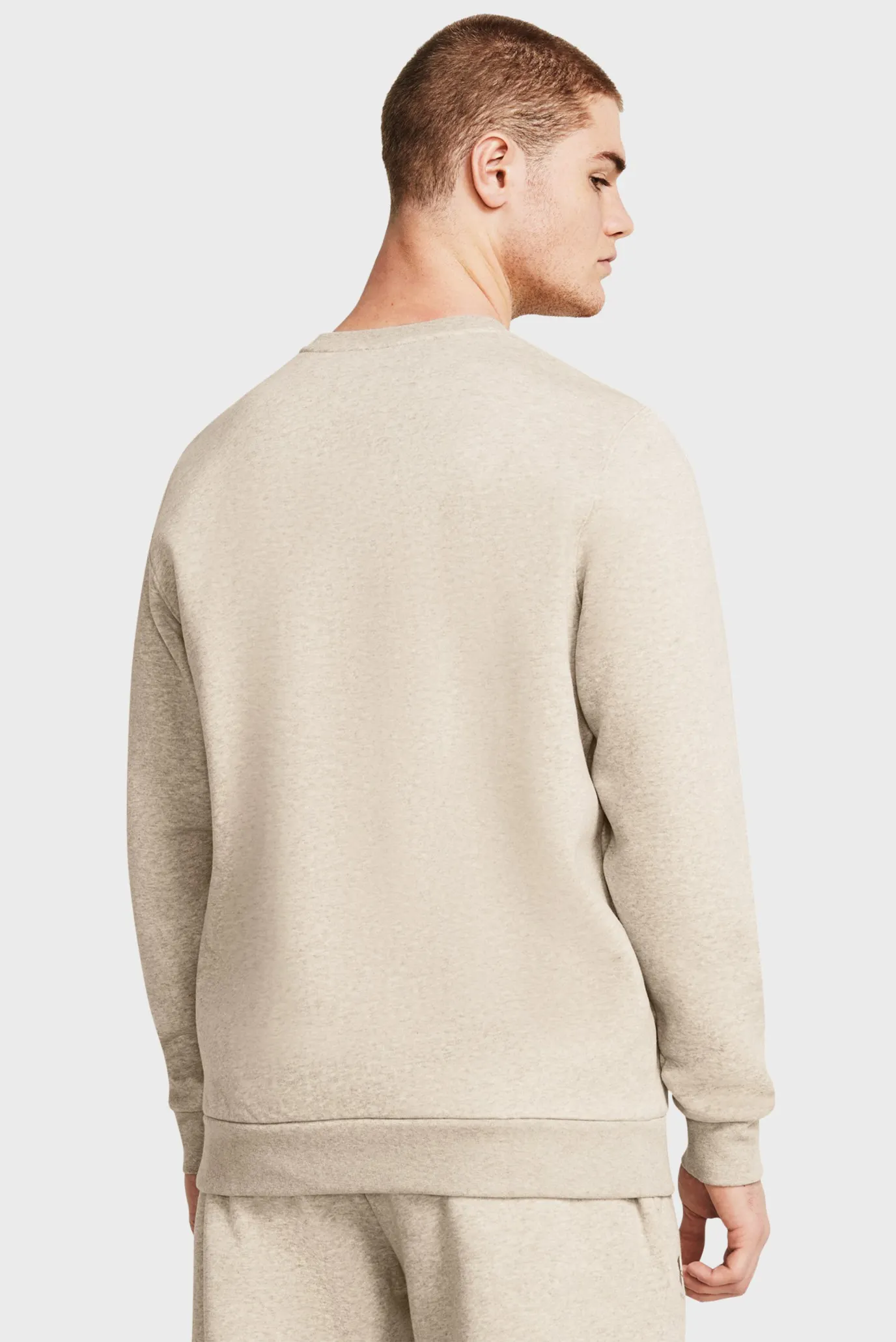 Чоловічий бежевий світшот UA Essential Fleece Crew-GRN 2