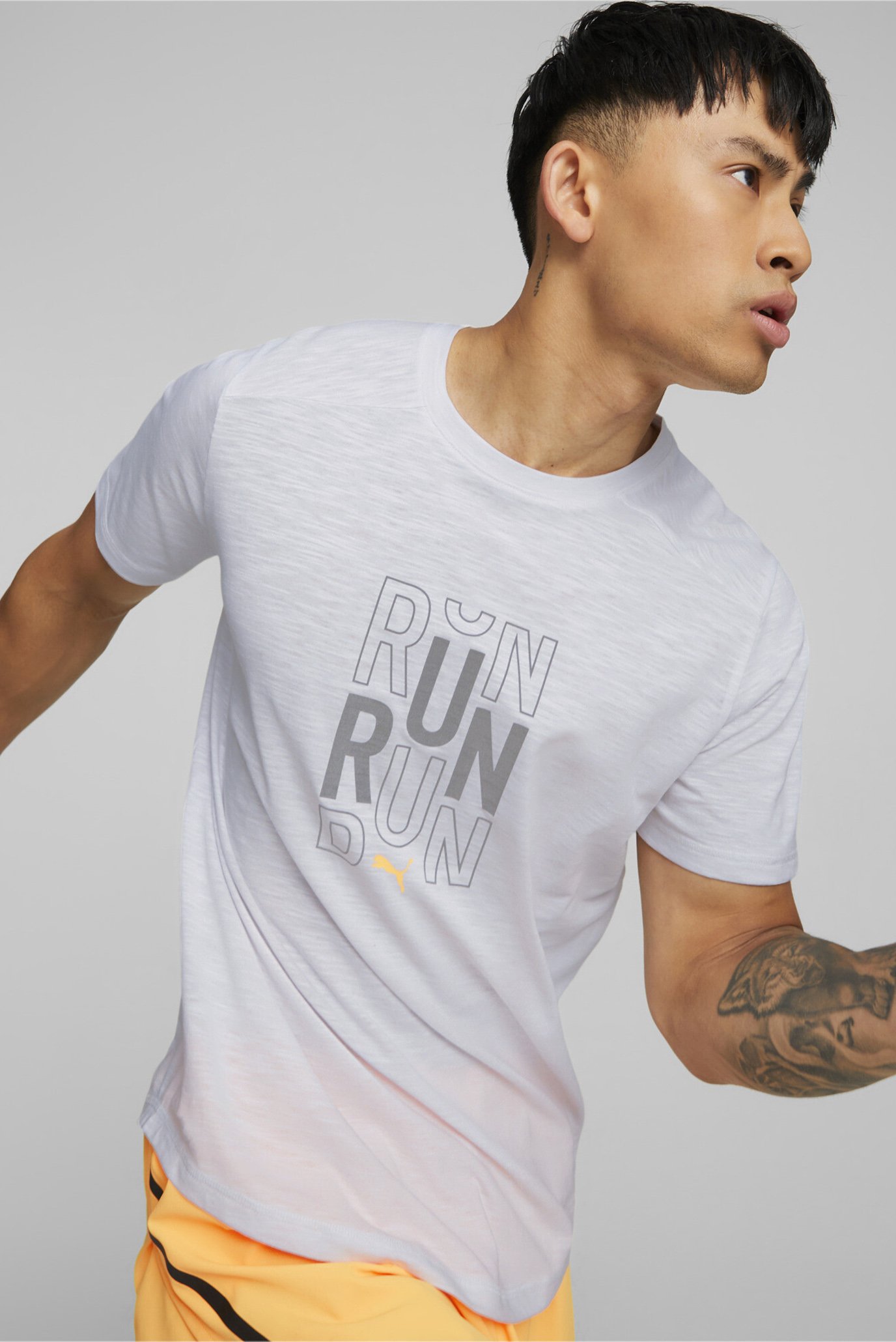 Мужская белая футболка Performance Logo Short Sleeve Running Tee Men 1