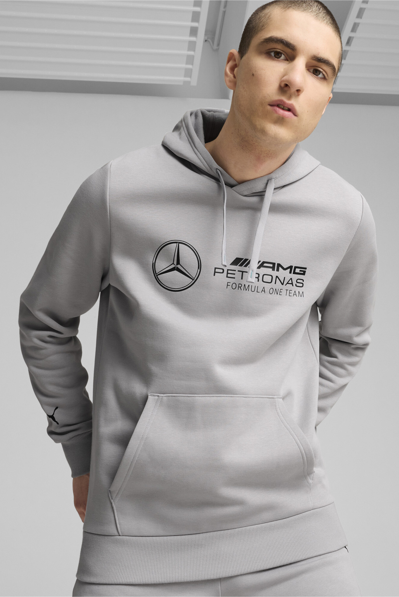 Чоловіче сіре худі Mercedes-AMG Petronas F1® ESS Hoodie Men 1