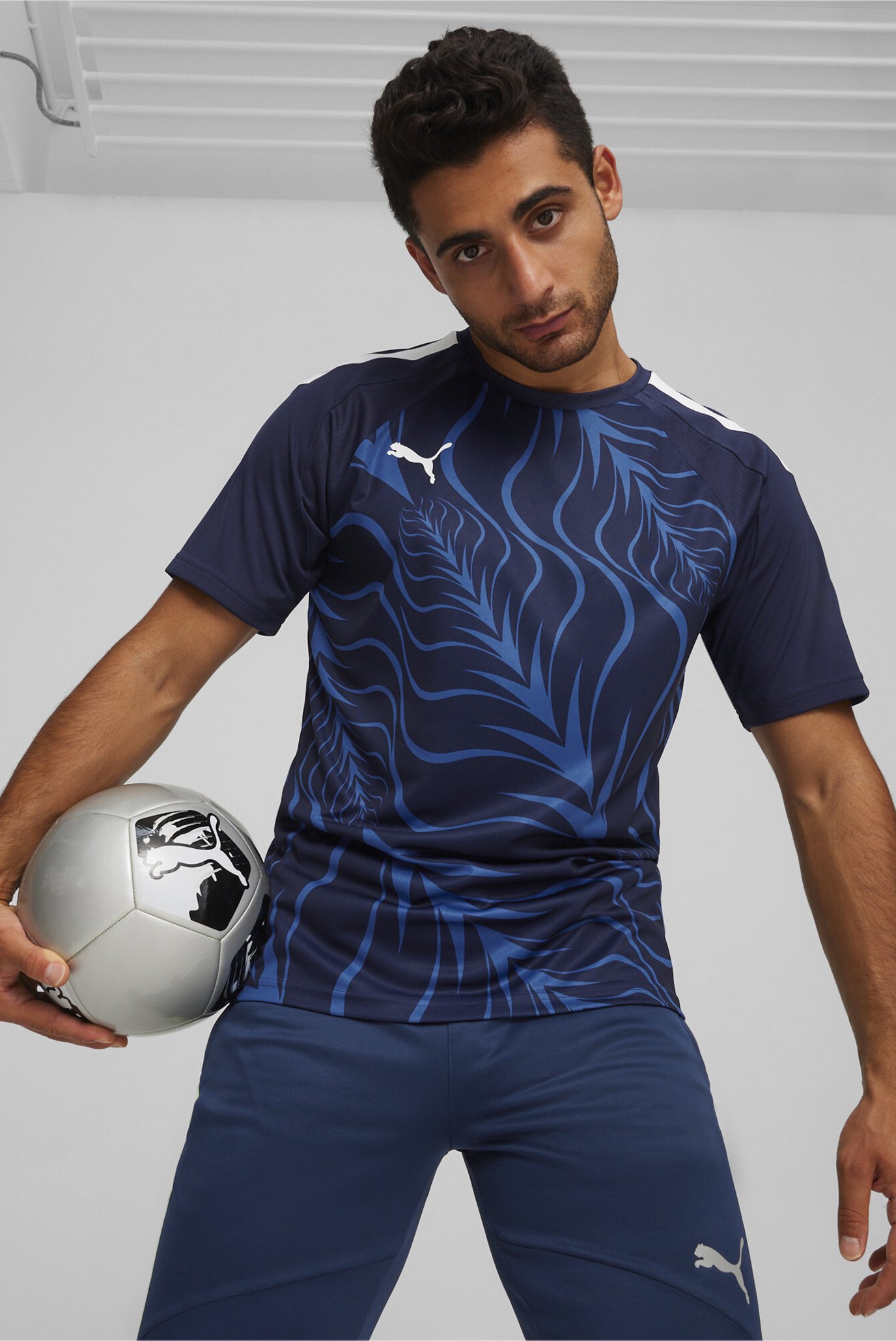 Чоловіча синя футболка individualLIGA Graphic Men's Football Jersey 1
