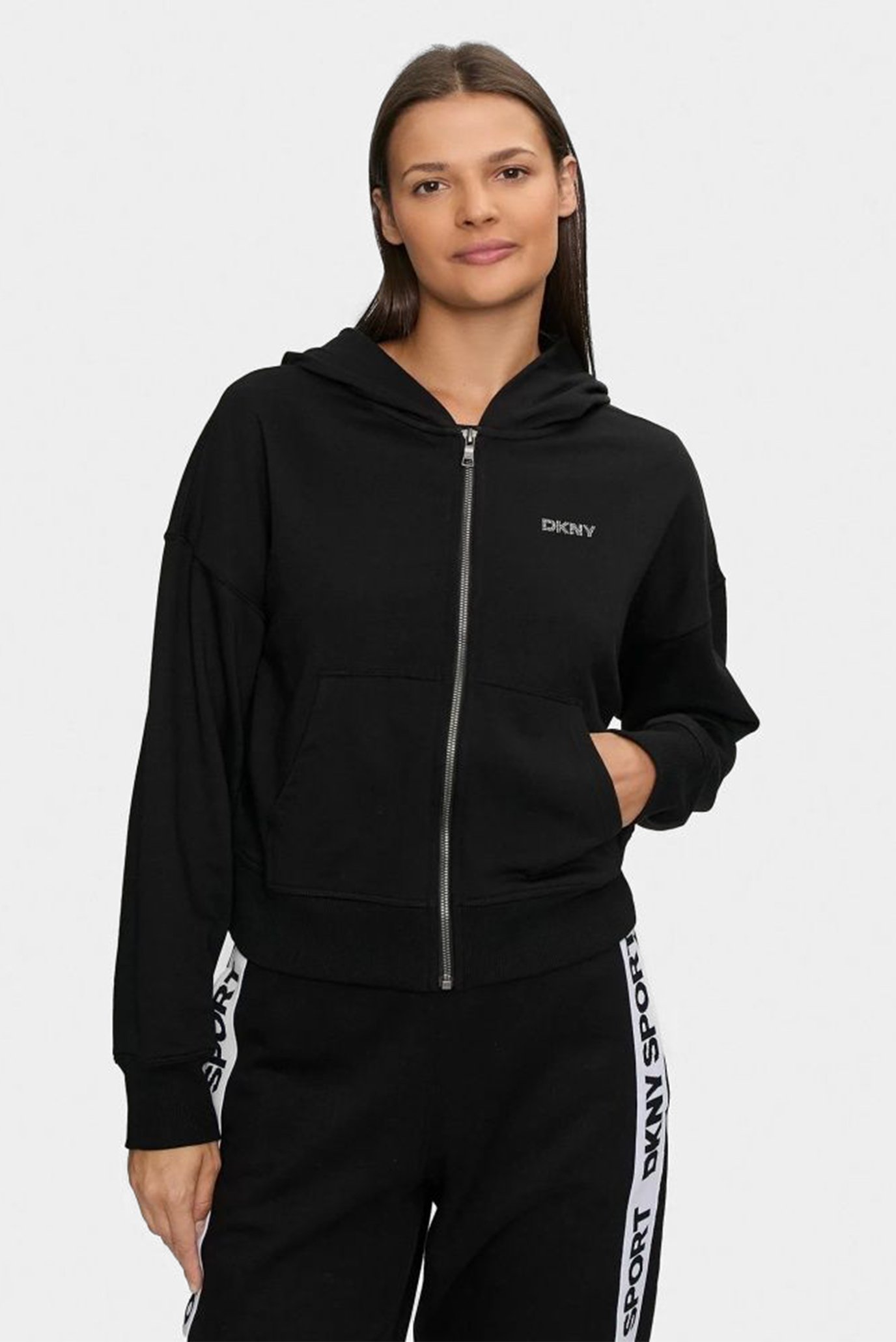 Женское черное худи Черный L DKNY DP4J9517 Женское черное худи Черный L DKNY DP4J9517