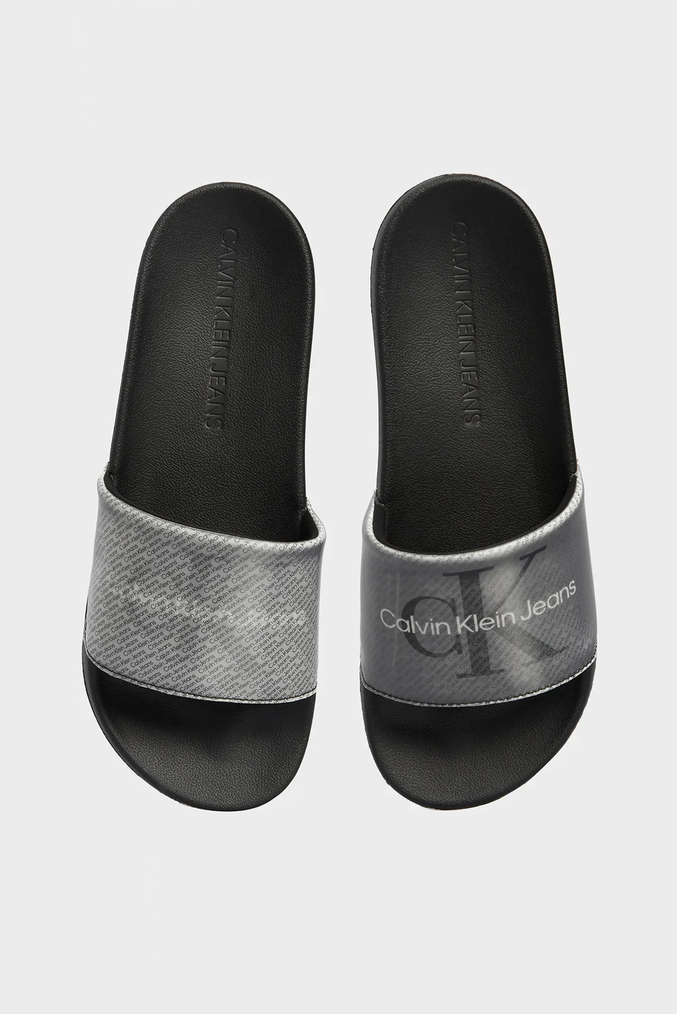 Чоловічі сріблясті слайдери SLIDE LENTICULAR 4