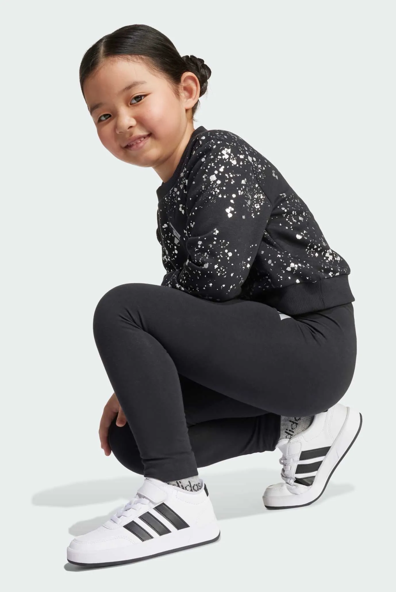 Детский черный комплект одежды (свитшот, тайтсы) Little Girls Everyday Glam Kids 4