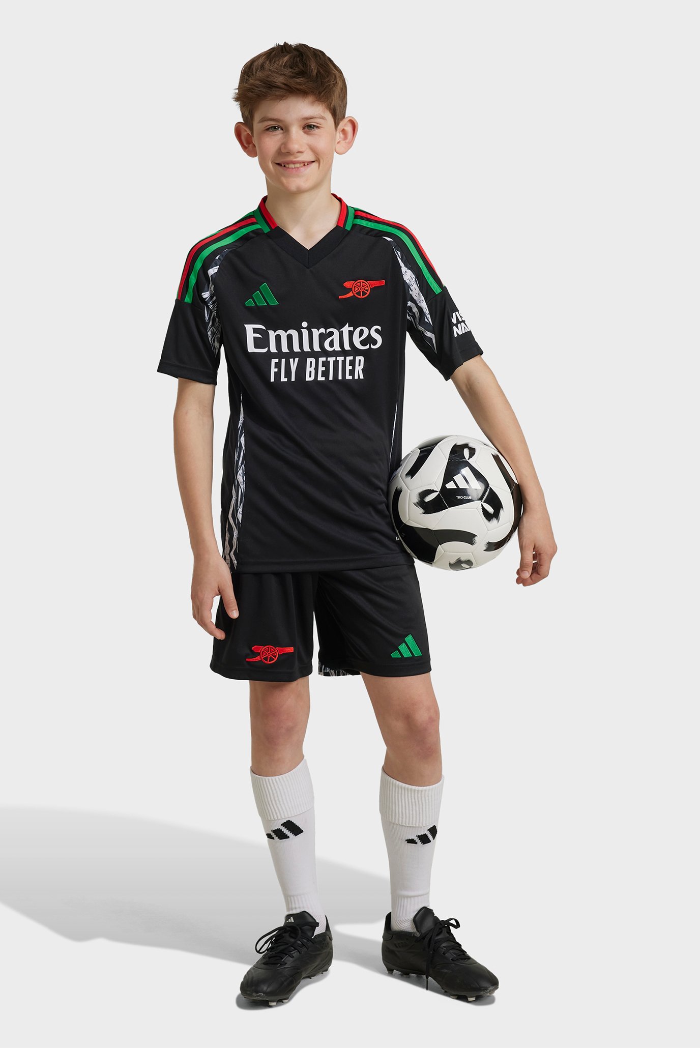 Детские черные шорты Arsenal 24/25 Away Kids 1