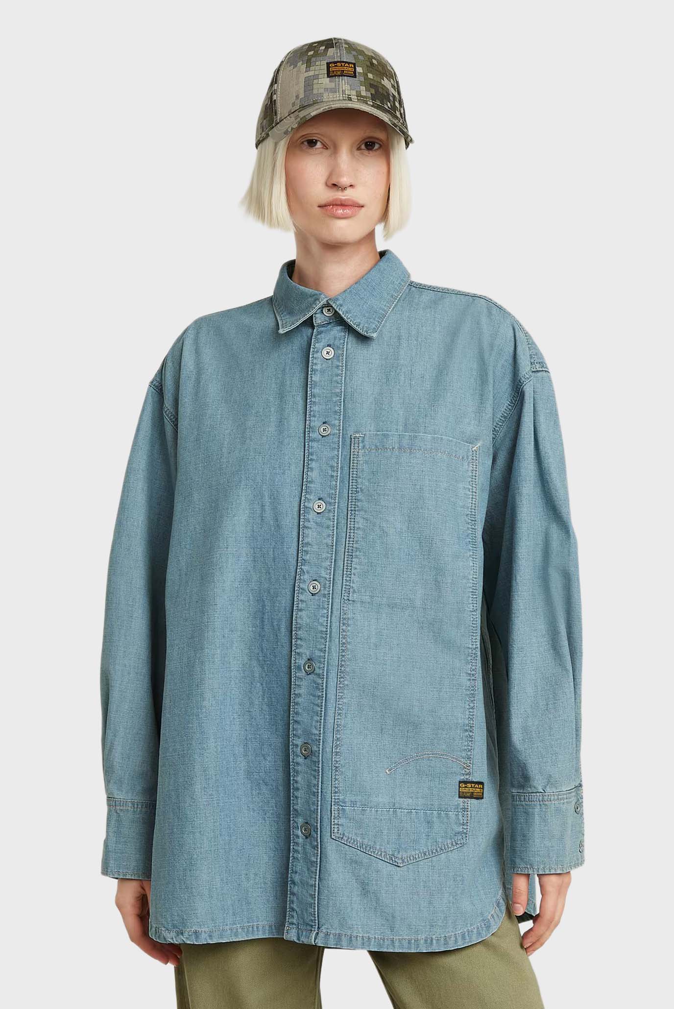 Женская голубая рубашка Long Pocket Голубой XS G-Star RAW D26321,D953 Женская голубая рубашка Long Pocket Голубой XS G-Star RAW D26321,D953
