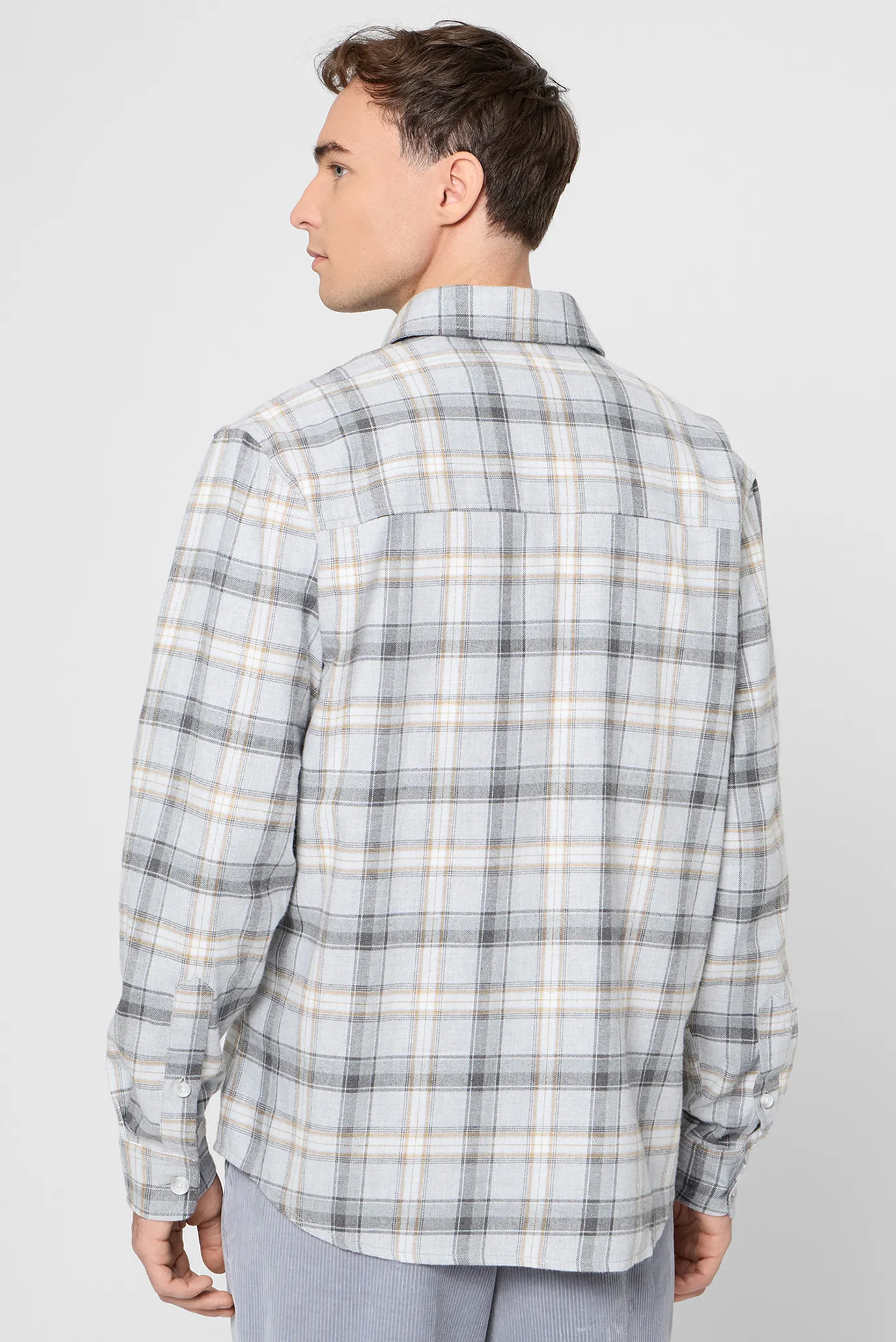 Мужская серая рубашка в клетку 3
