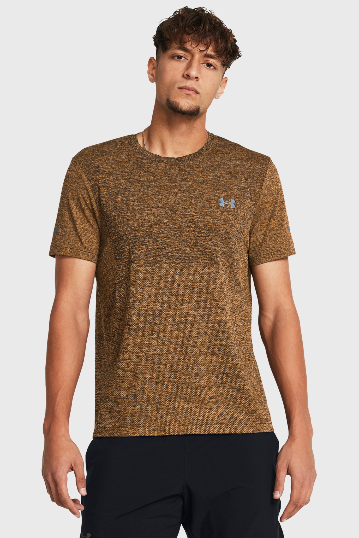 Чоловіча коричнева футболка UA SEAMLESS STRIDE SS 1