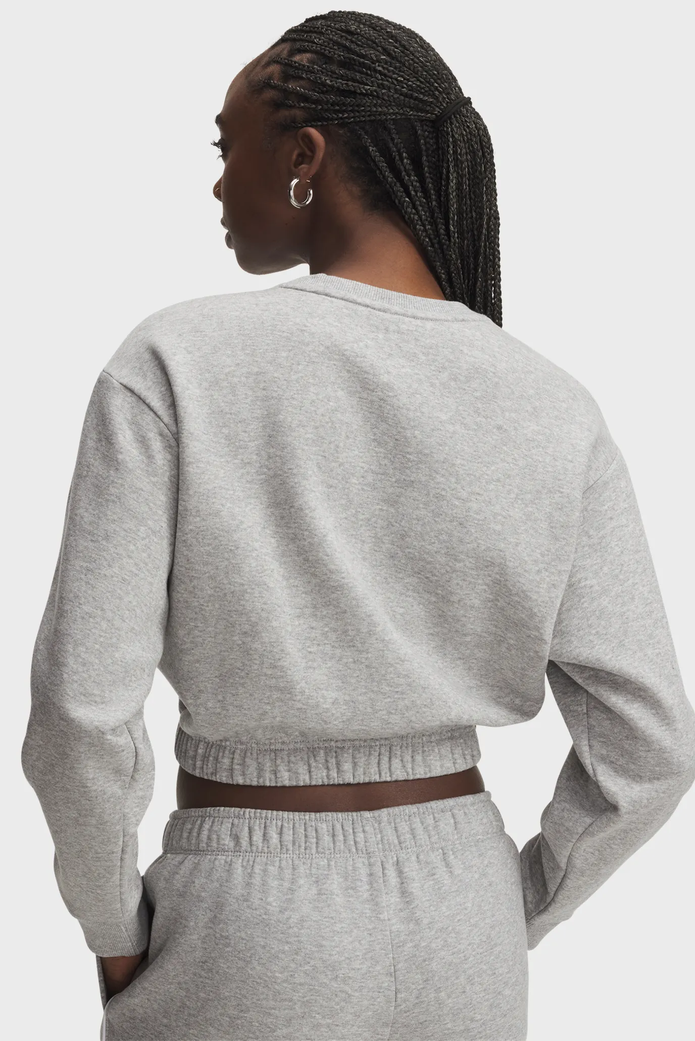 Жіночий сірий світшот UA Rival Fleece Piped Crew 3