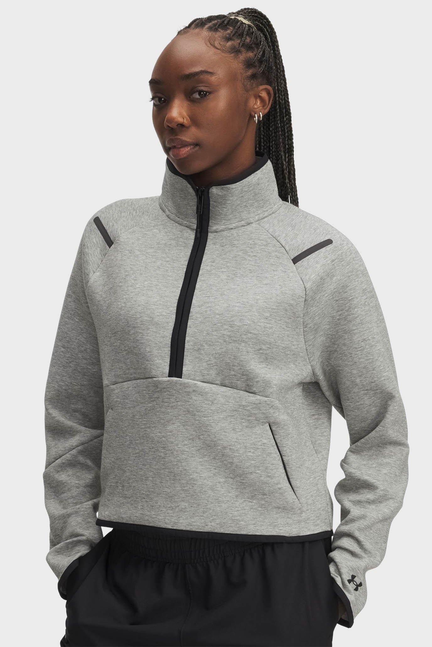 Женская серая спортивная кофта Unstoppable Flc HZ Серый M Under Armour 6003671-011 Женская серая спортивная кофта Unstoppable Flc HZ Серый M Under Armour 6003671-011