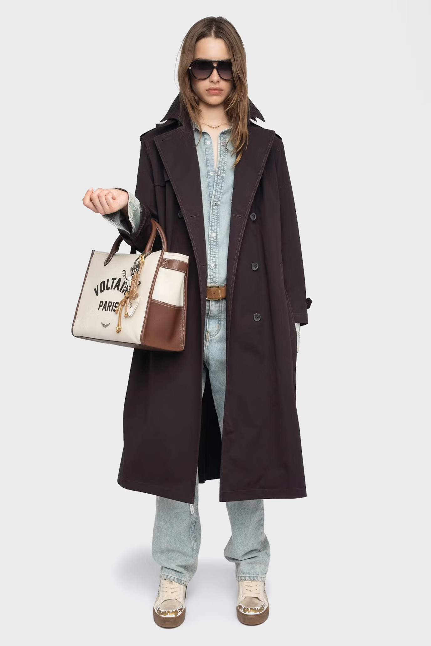 Женский темно-коричневый тренч Kenar Коричневый L ZADIG&VOLTAIRE WWCO01715_DARK CHOCOLATE Женский темно-коричневый тренч Kenar Коричневый L ZADIG&VOLTAIRE WWCO01715_DARK CHOCOLATE