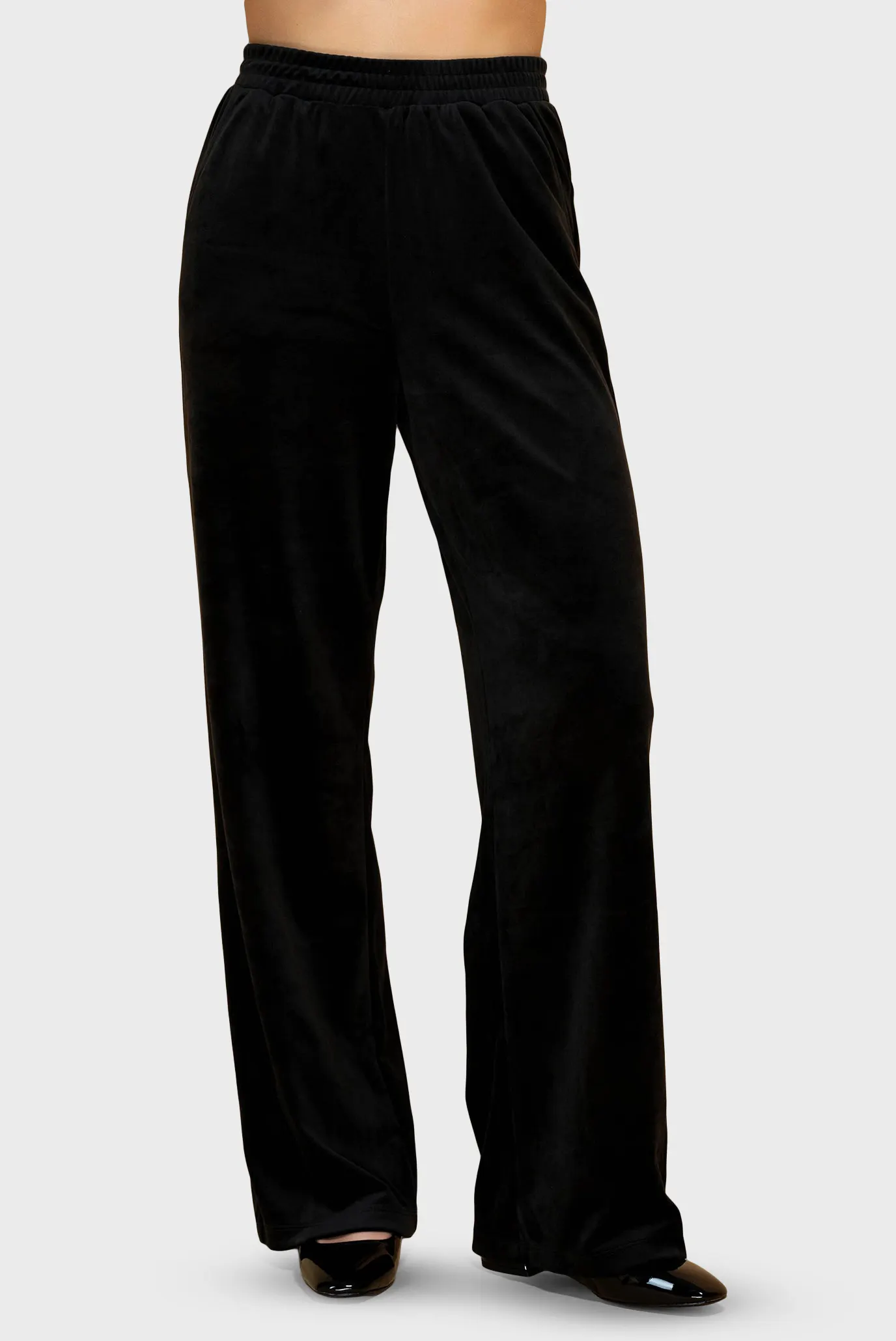 Жіночий чорний велюровий костюм (сорочка, брюки) 4