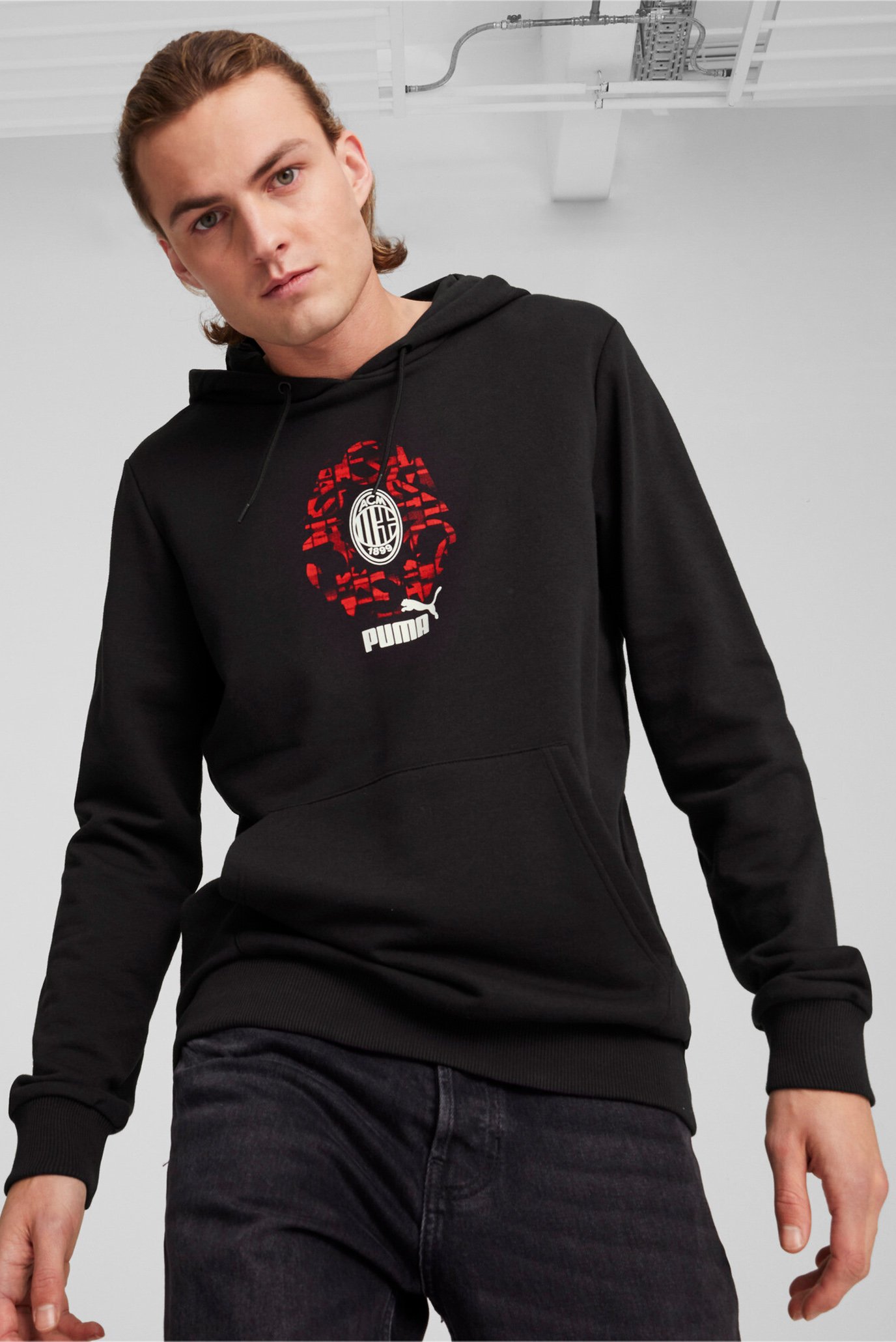 Мужское черное худи AC Milan ftblCULTURE Hoodie Men 1