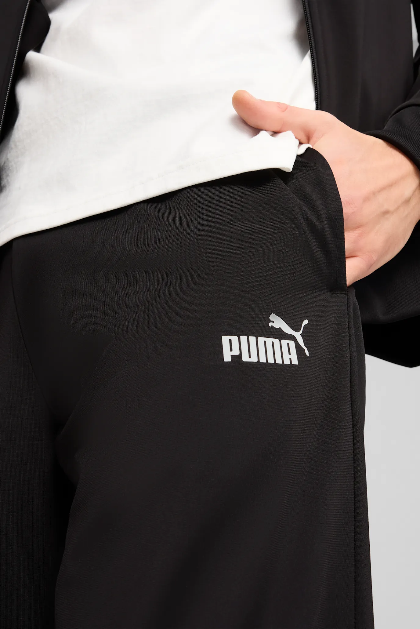 Чоловічий чорний спортивний костюм (кофта, штани) Poly Tape Tracksuit Men 5