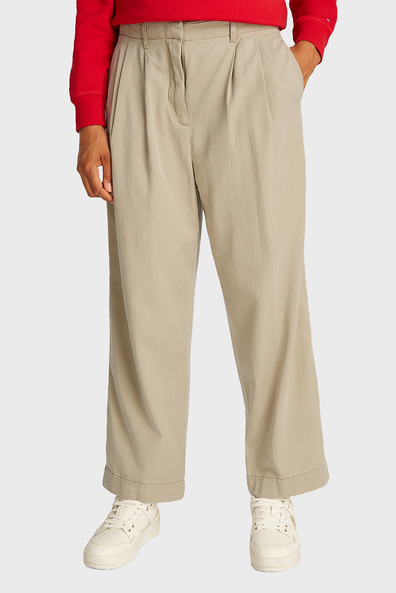 Женские бежевые брюки CHINO Бежевый S Tommy Hilfiger WW0WW45589 Женские бежевые брюки CHINO Бежевый S Tommy Hilfiger WW0WW45589